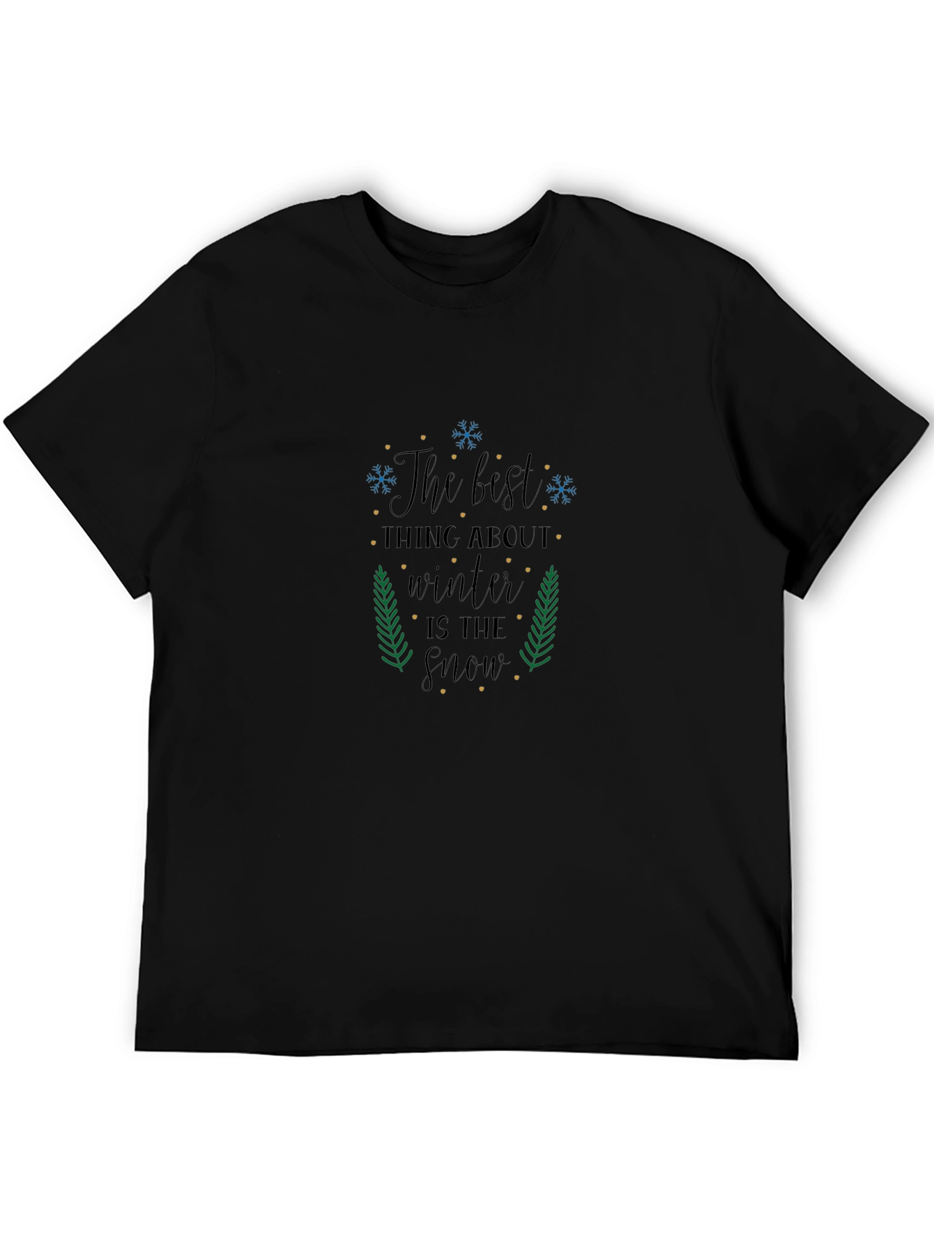 Winter Snow Graphic Tee - Unisex Black T-Shirt