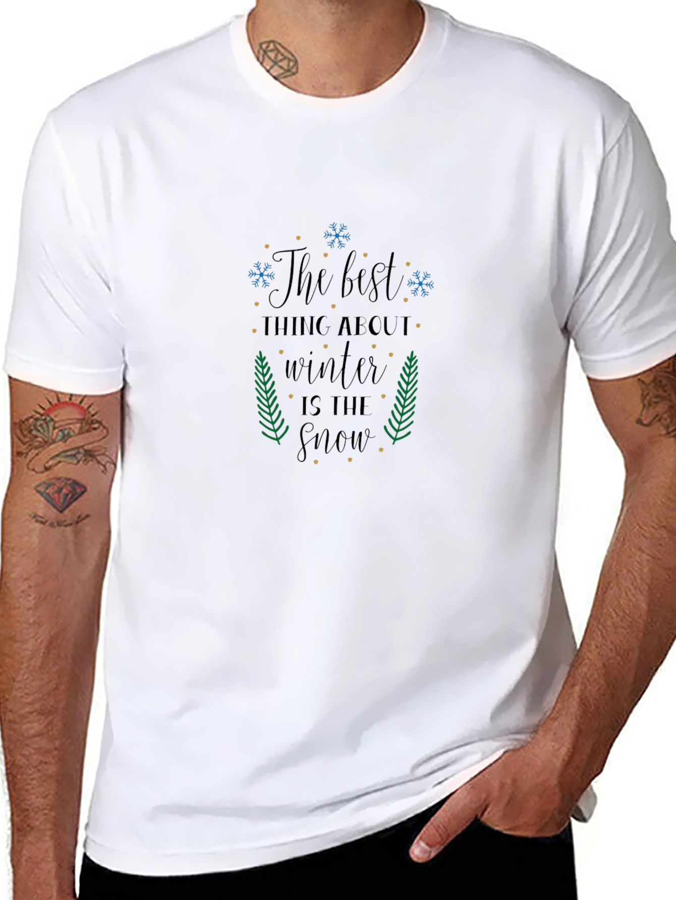 Winter Snow Graphic Tee - Unisex Black T-Shirt