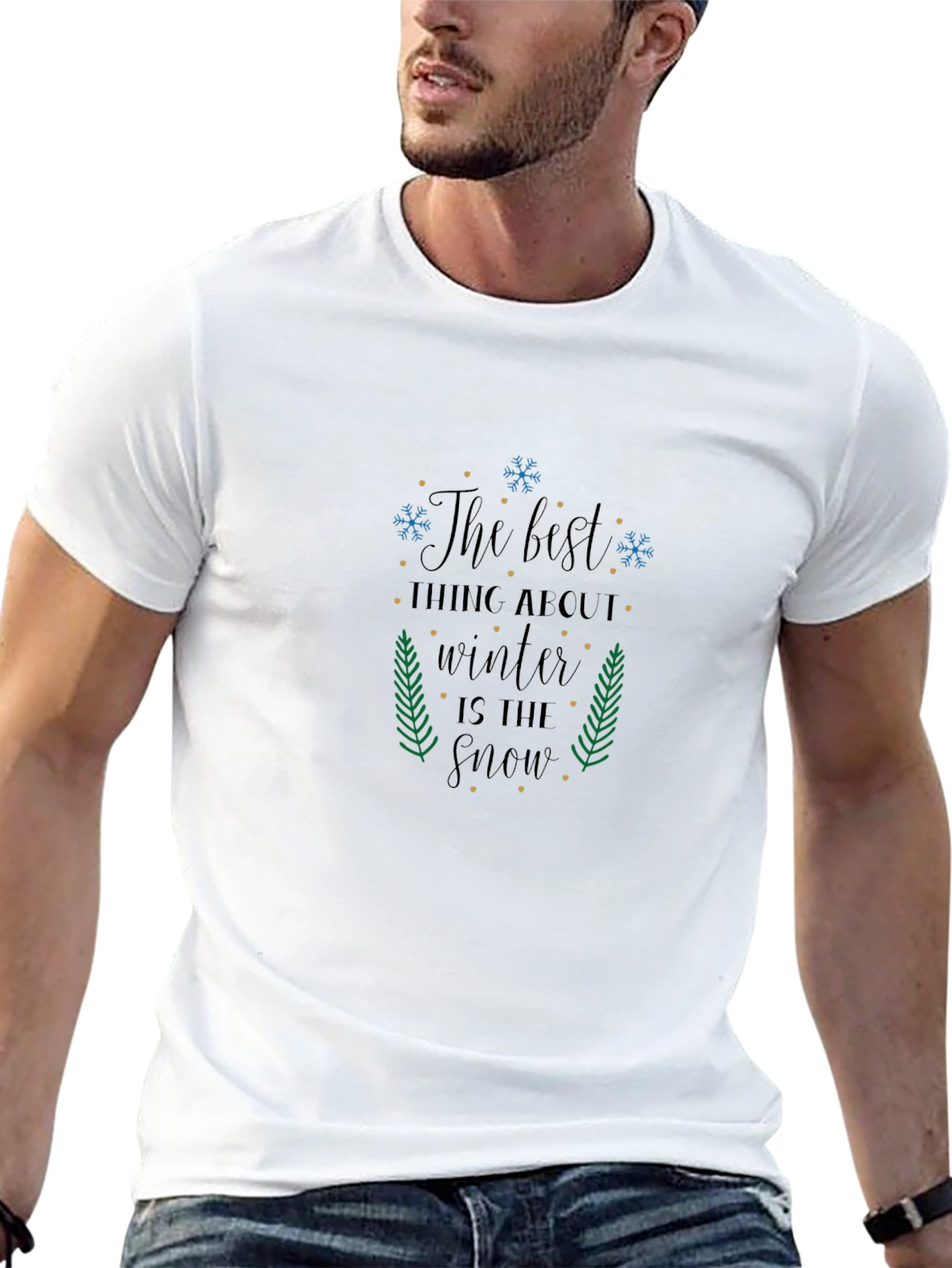 Winter Snow Graphic Tee - Unisex Black T-Shirt