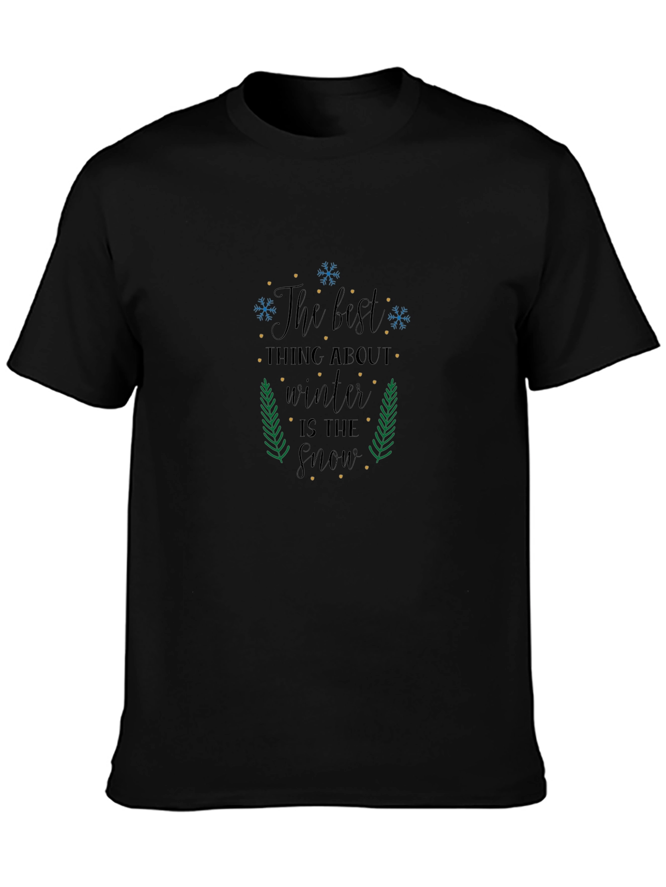 Winter Snow Graphic Tee - Unisex Black T-Shirt