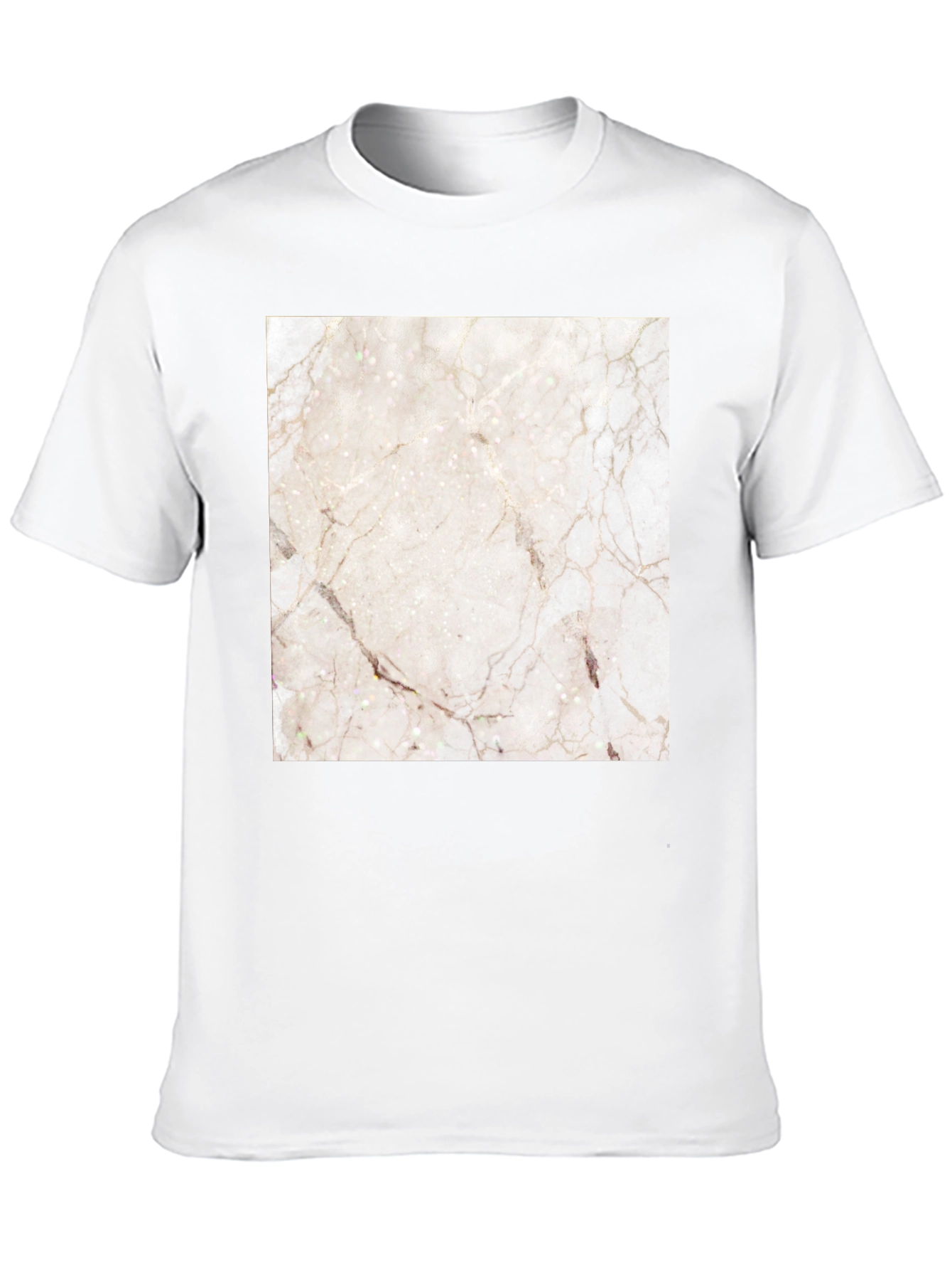 Marble Graphic Print Black Casual T-Shirt