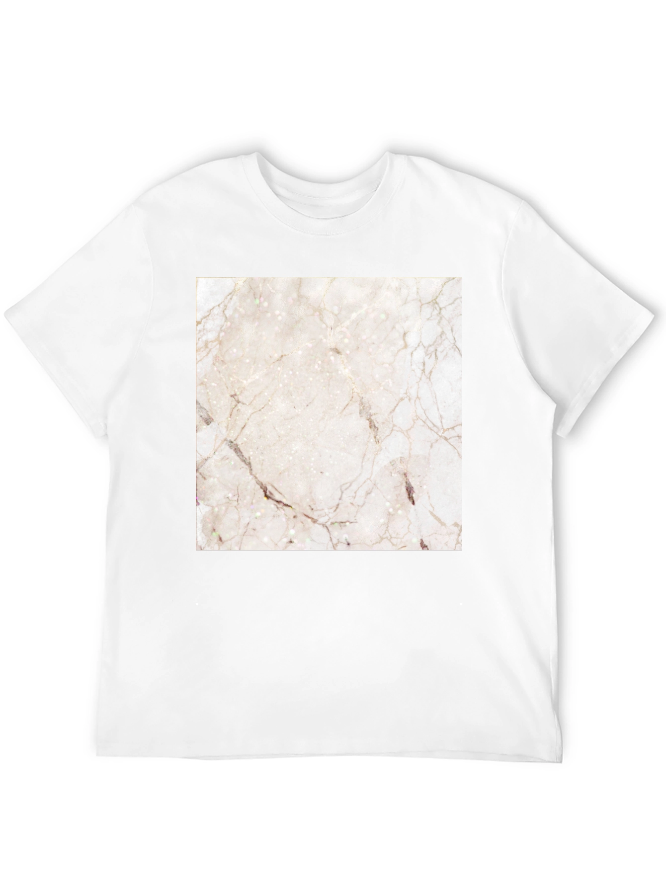 Marble Graphic Print Black Casual T-Shirt
