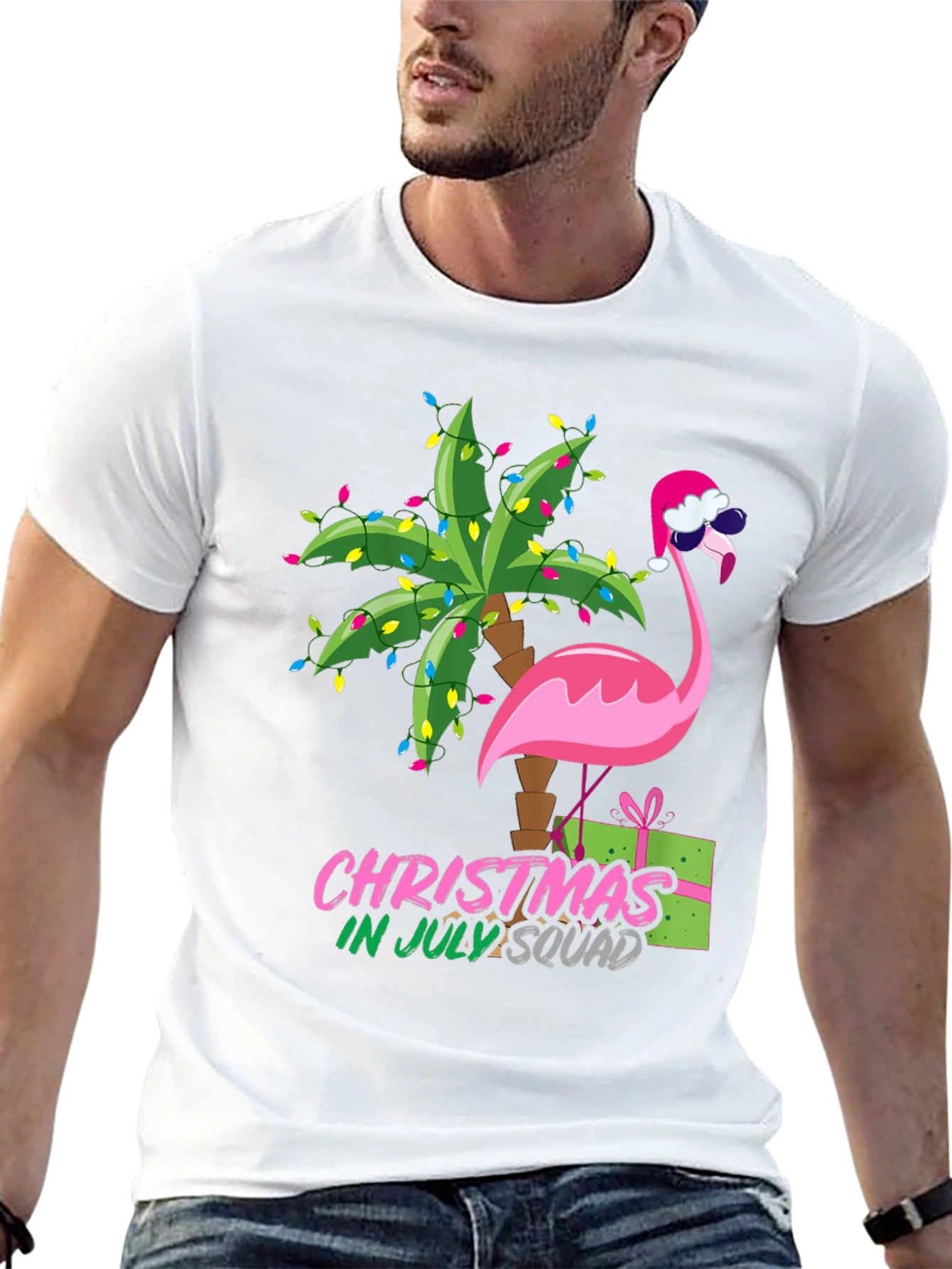 Christmas in July Flamingo Squad T-Shirt