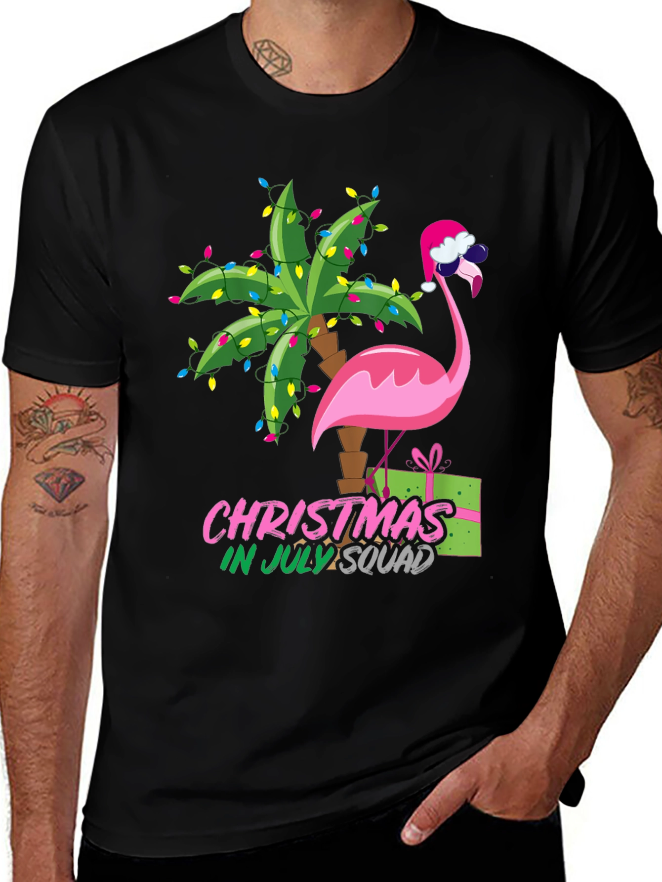 Christmas in July Flamingo Squad T-Shirt