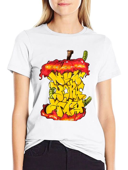 New York Apple Core Graphic Tee - Black