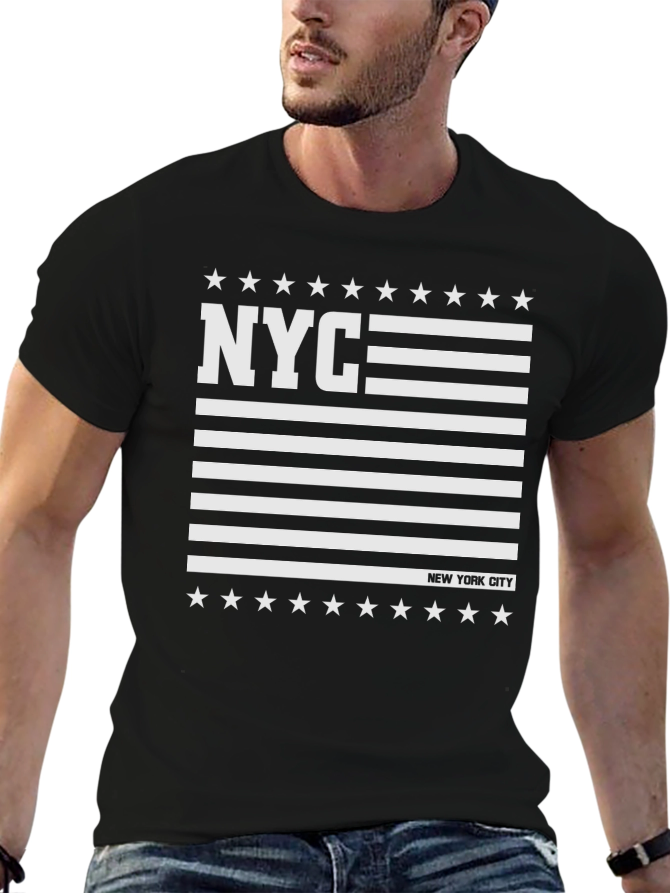 NYC American Flag Style Graphic T-Shirt
