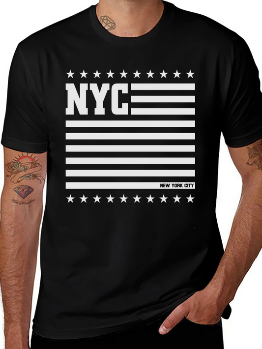 NYC American Flag Style Graphic T-Shirt