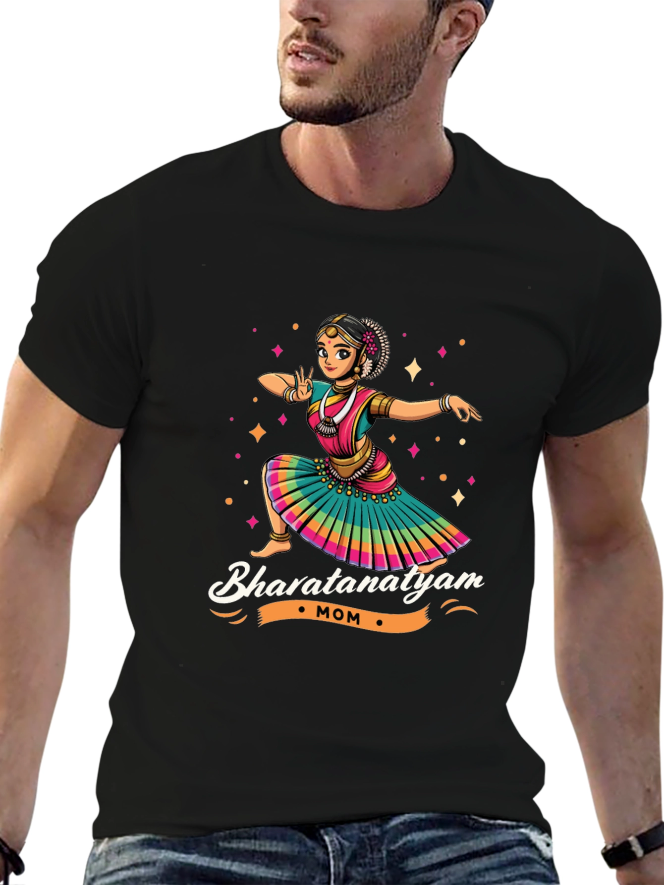 Bharatnatyam Mom Black T-Shirt