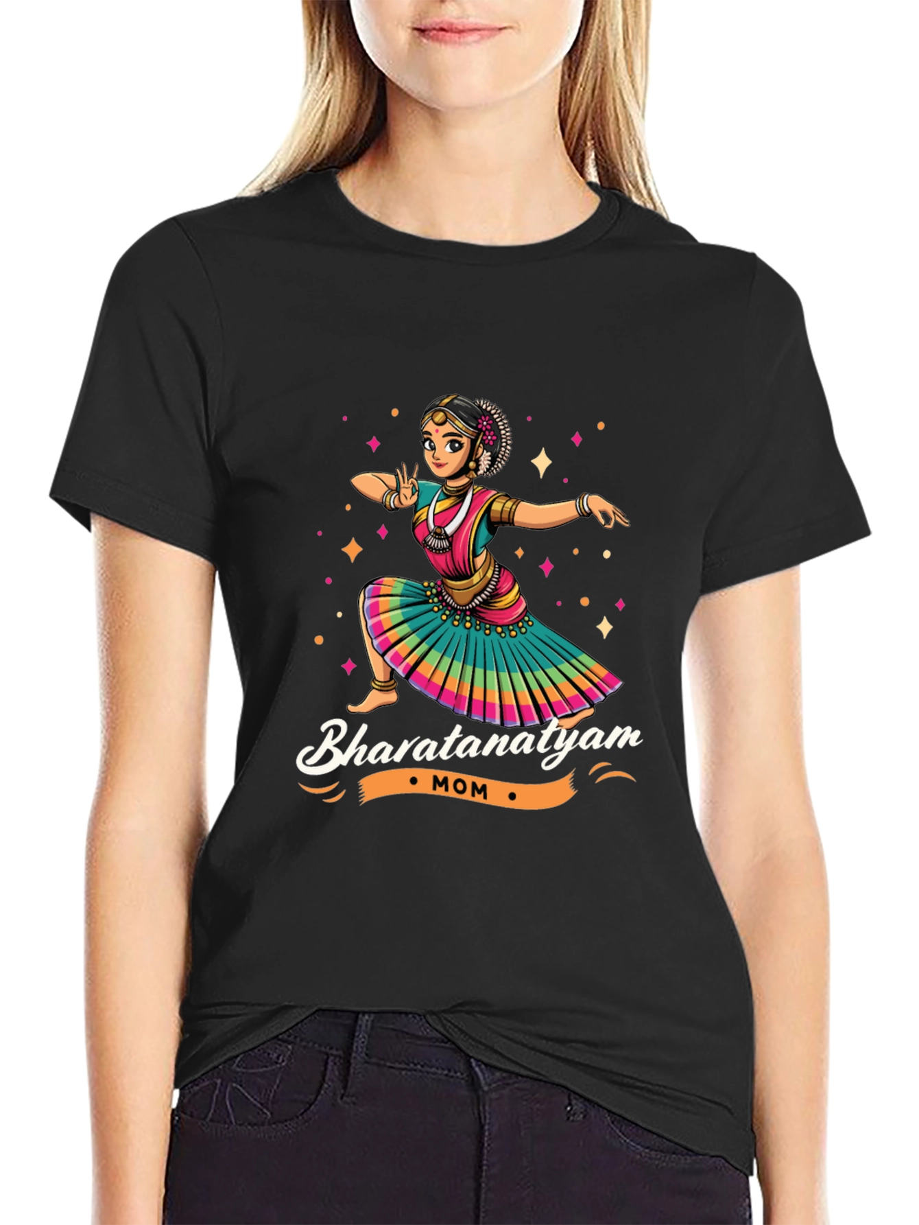 Bharatnatyam Mom Black T-Shirt