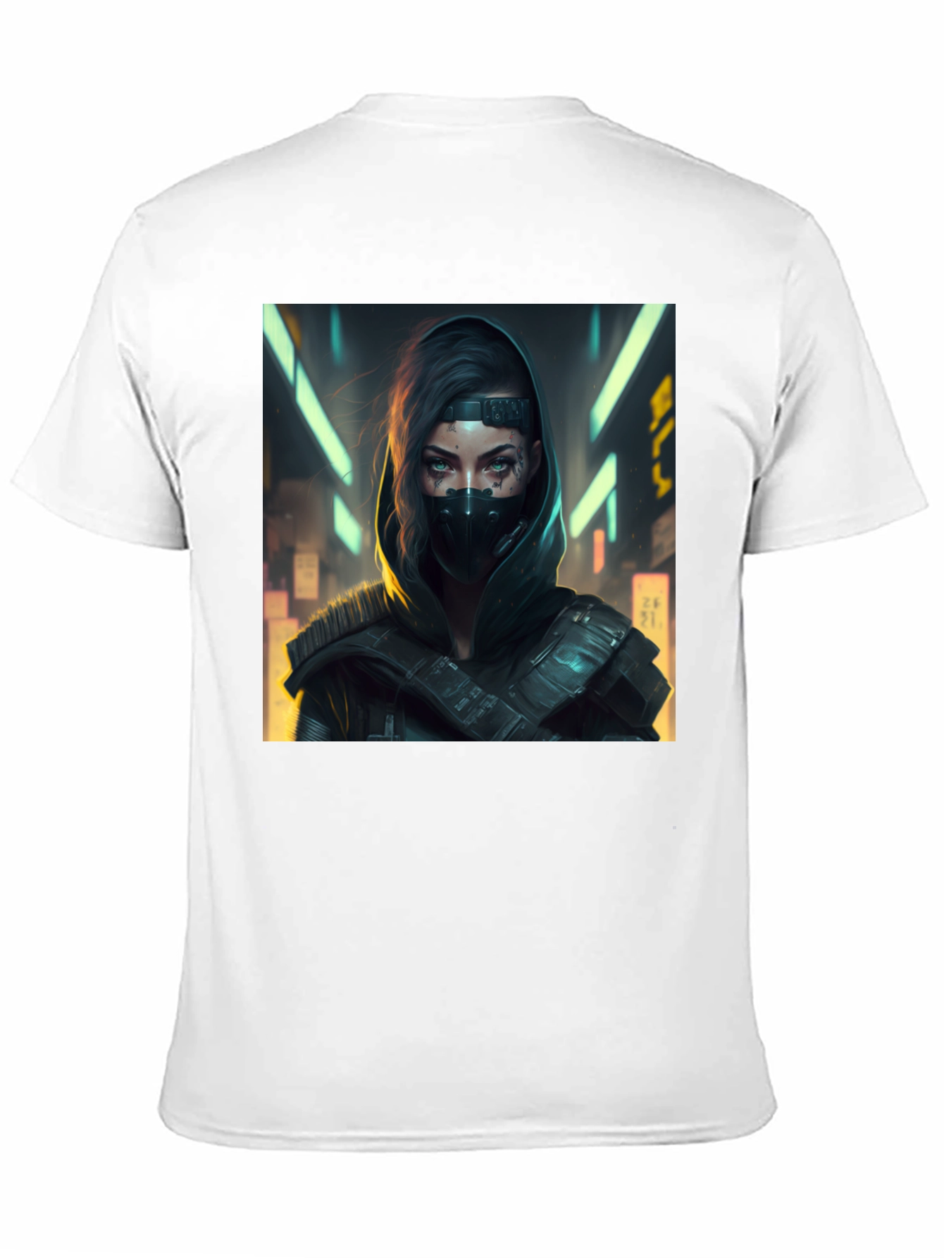 Cyberpunk Woman Graphic Black T-Shirt