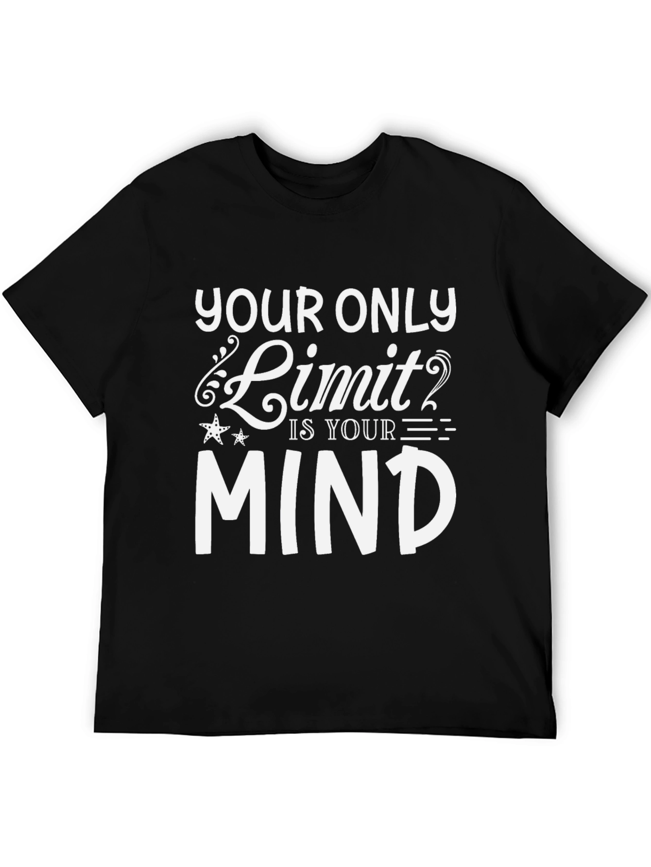Motivational Your Only Limit is Your Mind Black T-Shirt