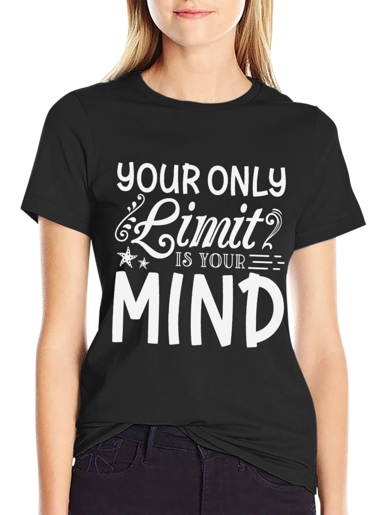 Motivational Your Only Limit is Your Mind Black T-Shirt