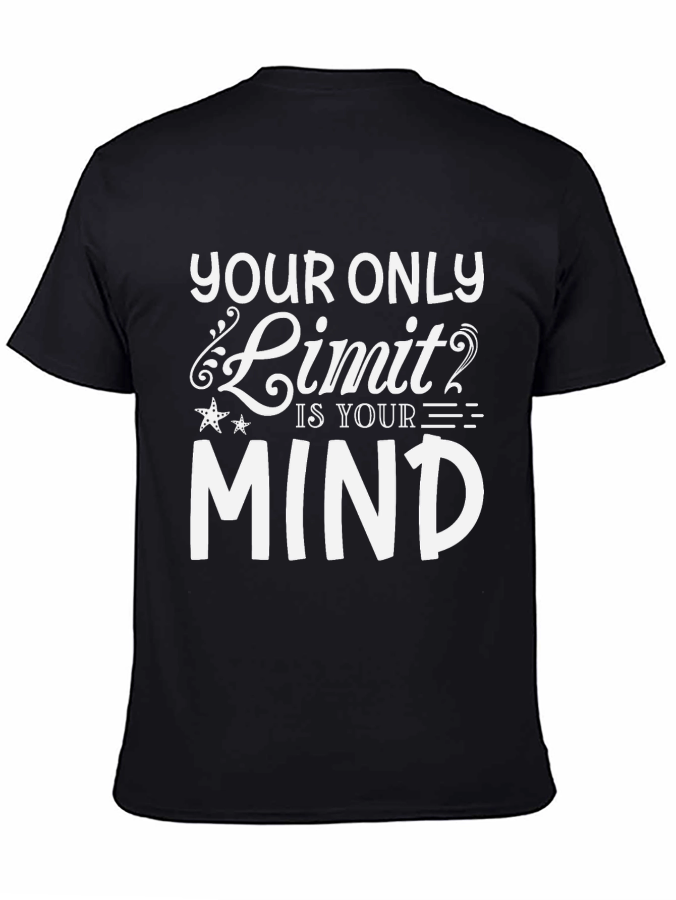 Motivational Your Only Limit is Your Mind Black T-Shirt