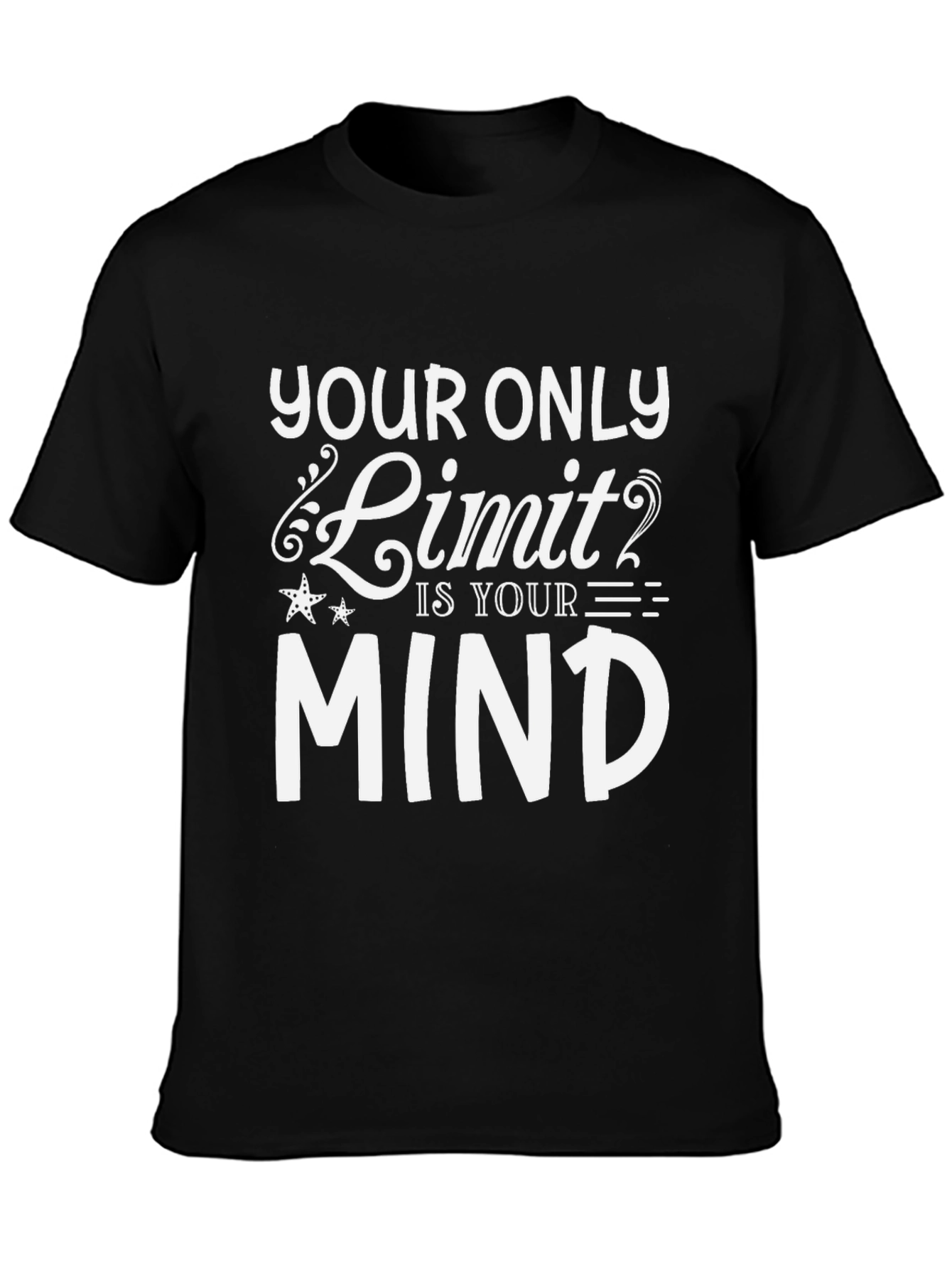 Motivational Your Only Limit is Your Mind Black T-Shirt