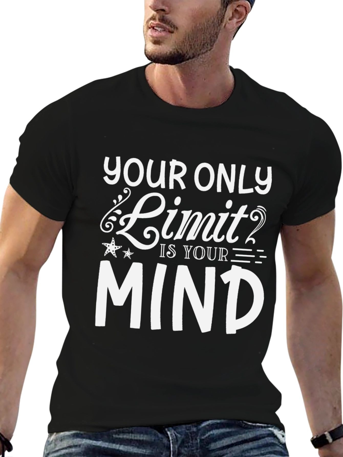 Motivational Your Only Limit is Your Mind Black T-Shirt