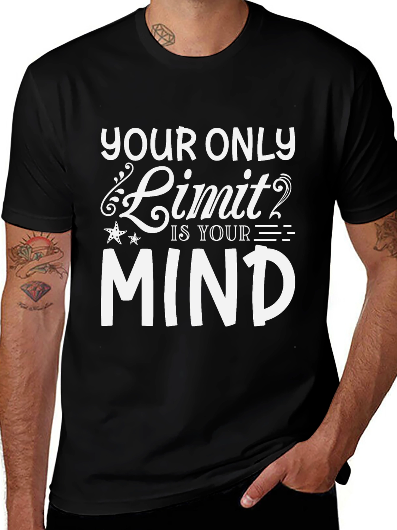 Motivational Your Only Limit is Your Mind Black T-Shirt