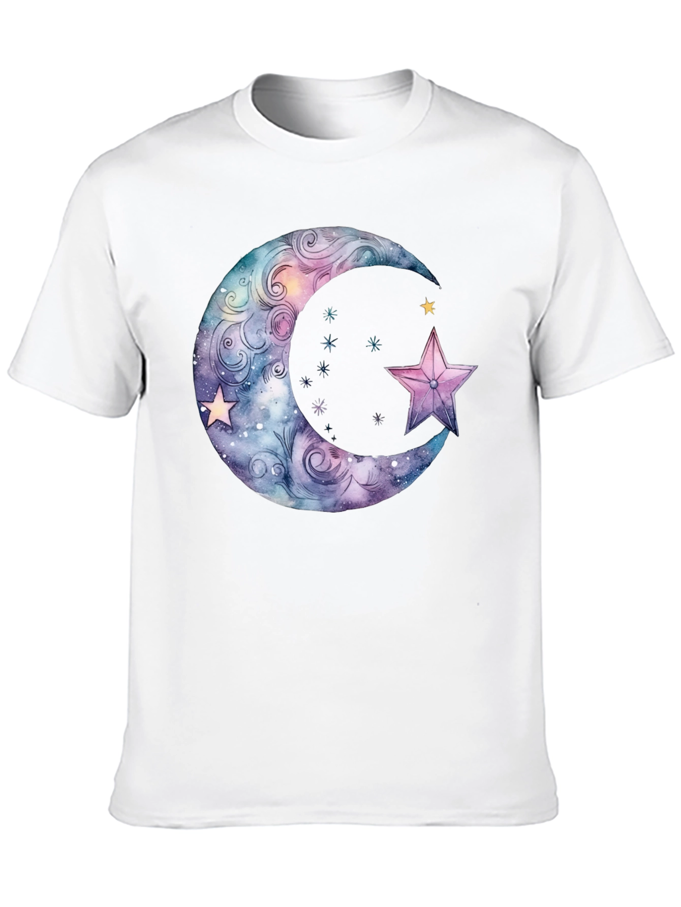Celestial Moon & Star Graphic Black T-Shirt
