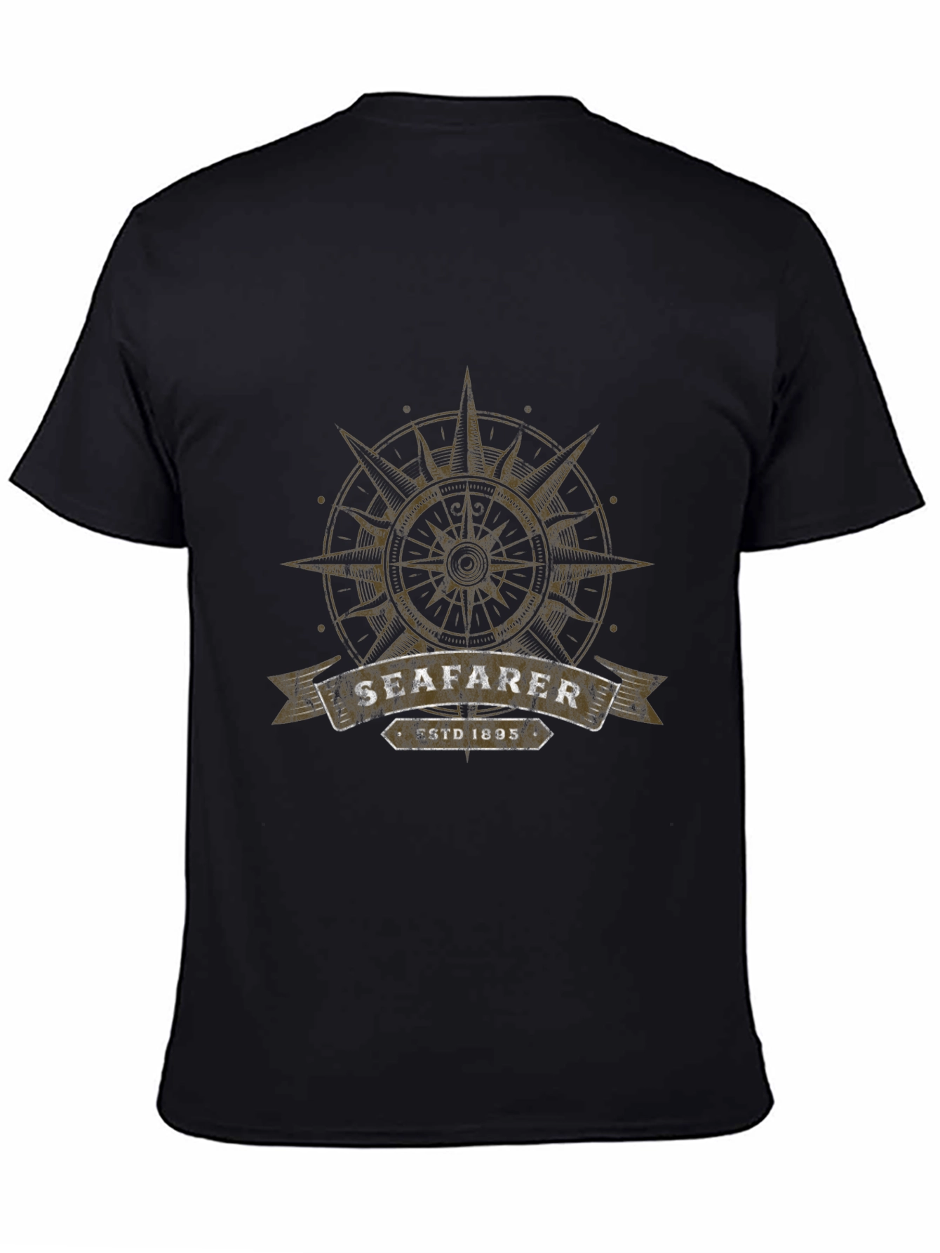 Seafarer Compass Graphic T-Shirt - Black