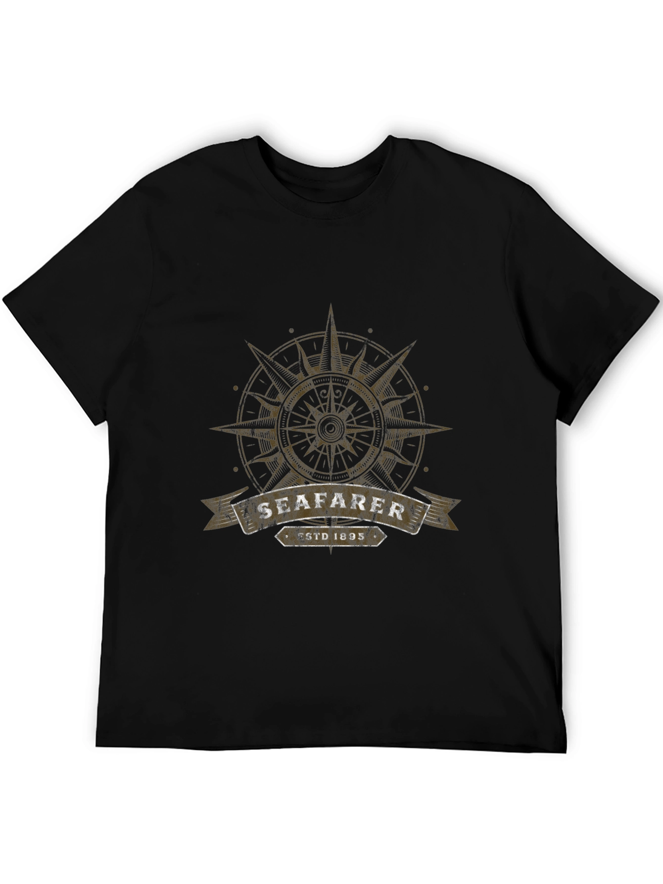 Seafarer Compass Graphic T-Shirt - Black