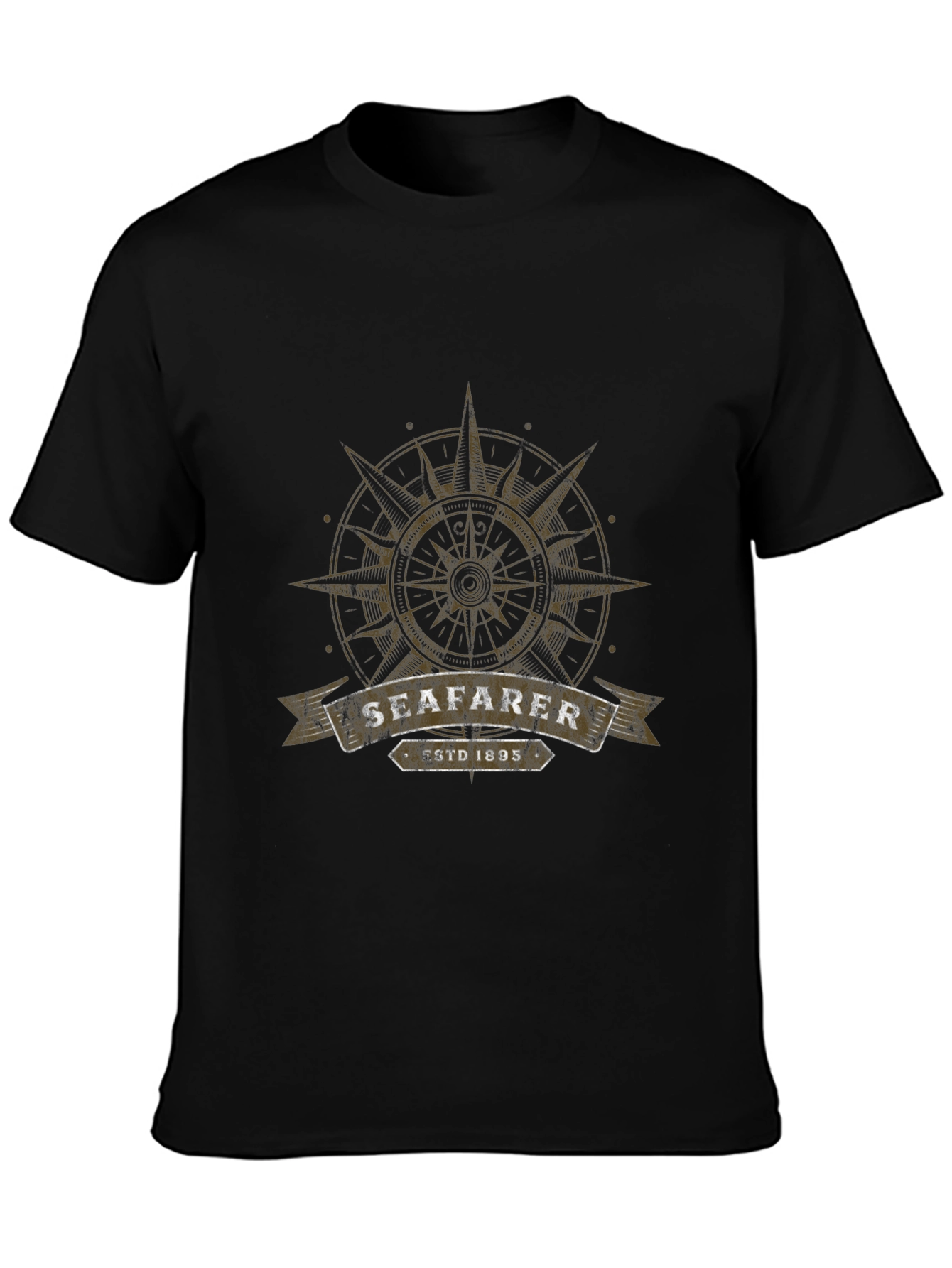 Seafarer Compass Graphic T-Shirt - Black