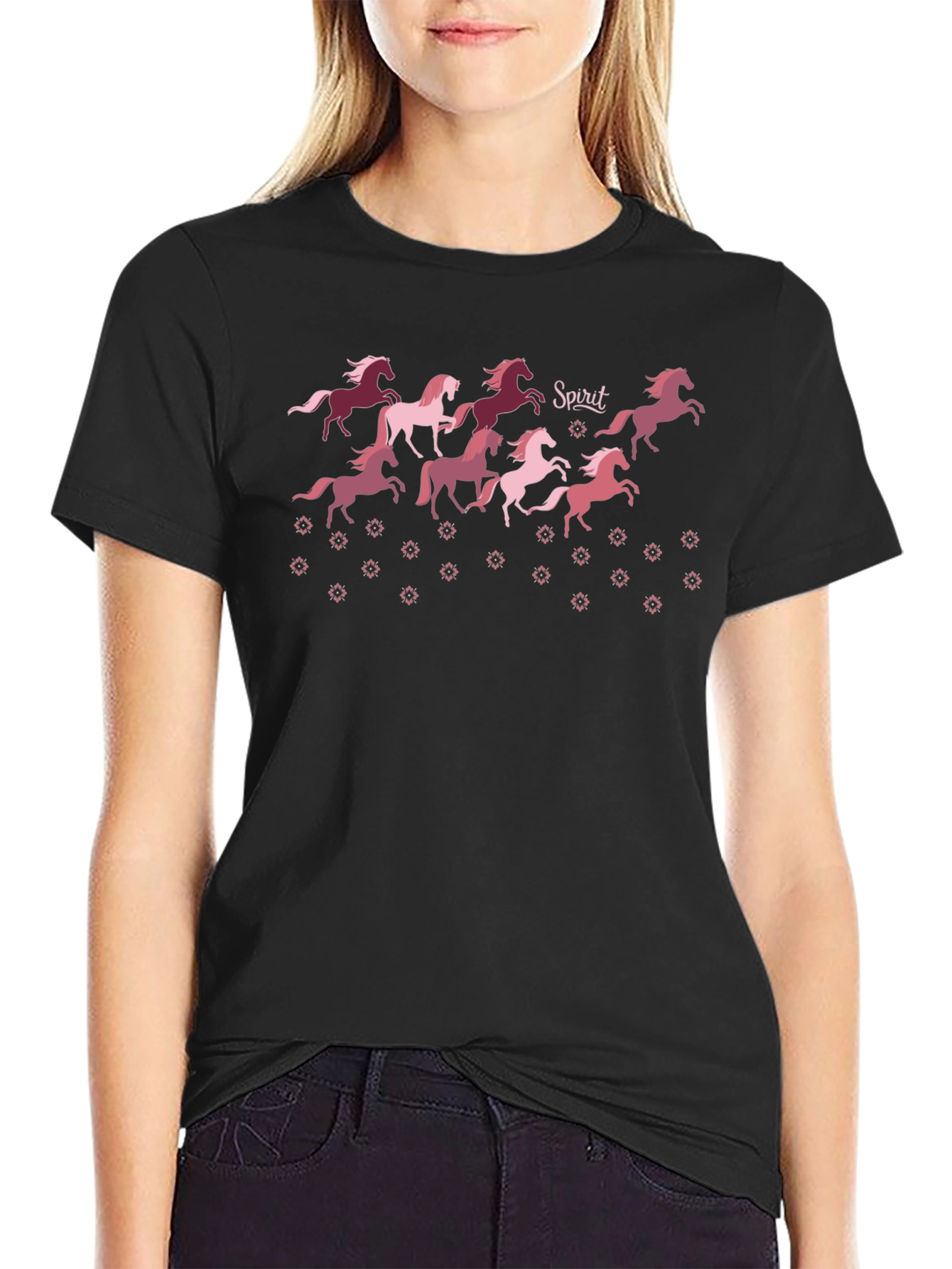 Spirit Horses Black Graphic Tee