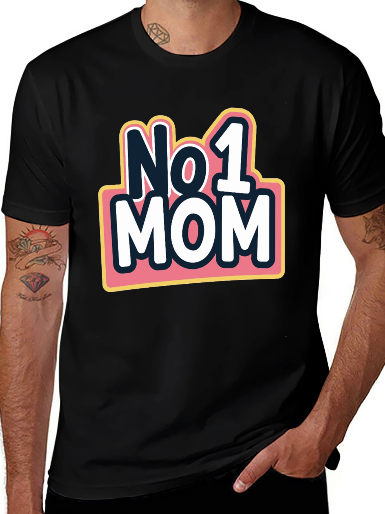 No. 1 Mom Graphic T-Shirt - Black