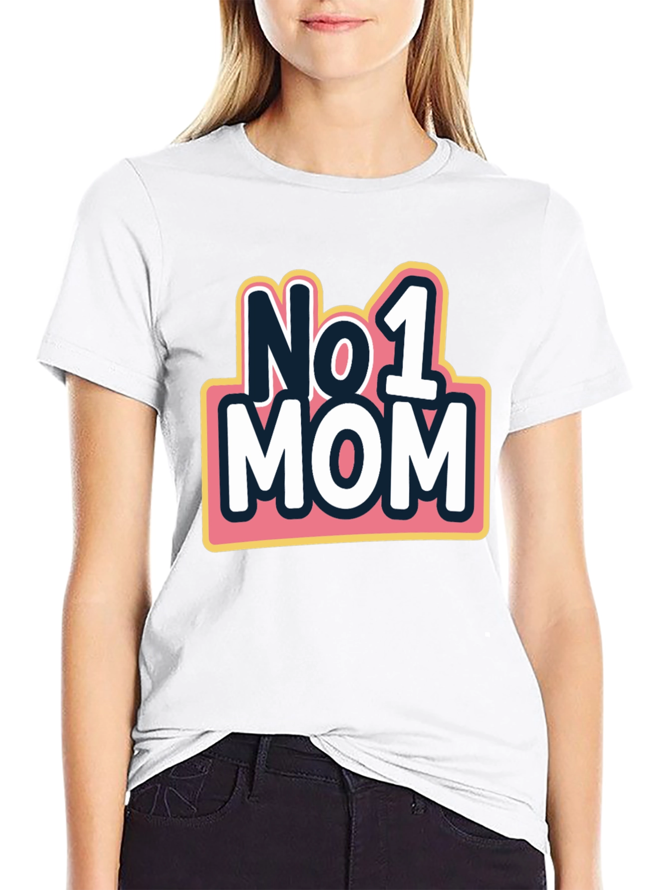 No. 1 Mom Graphic T-Shirt - Black