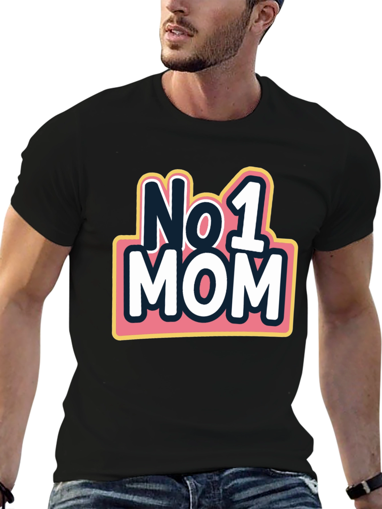 No. 1 Mom Graphic T-Shirt - Black