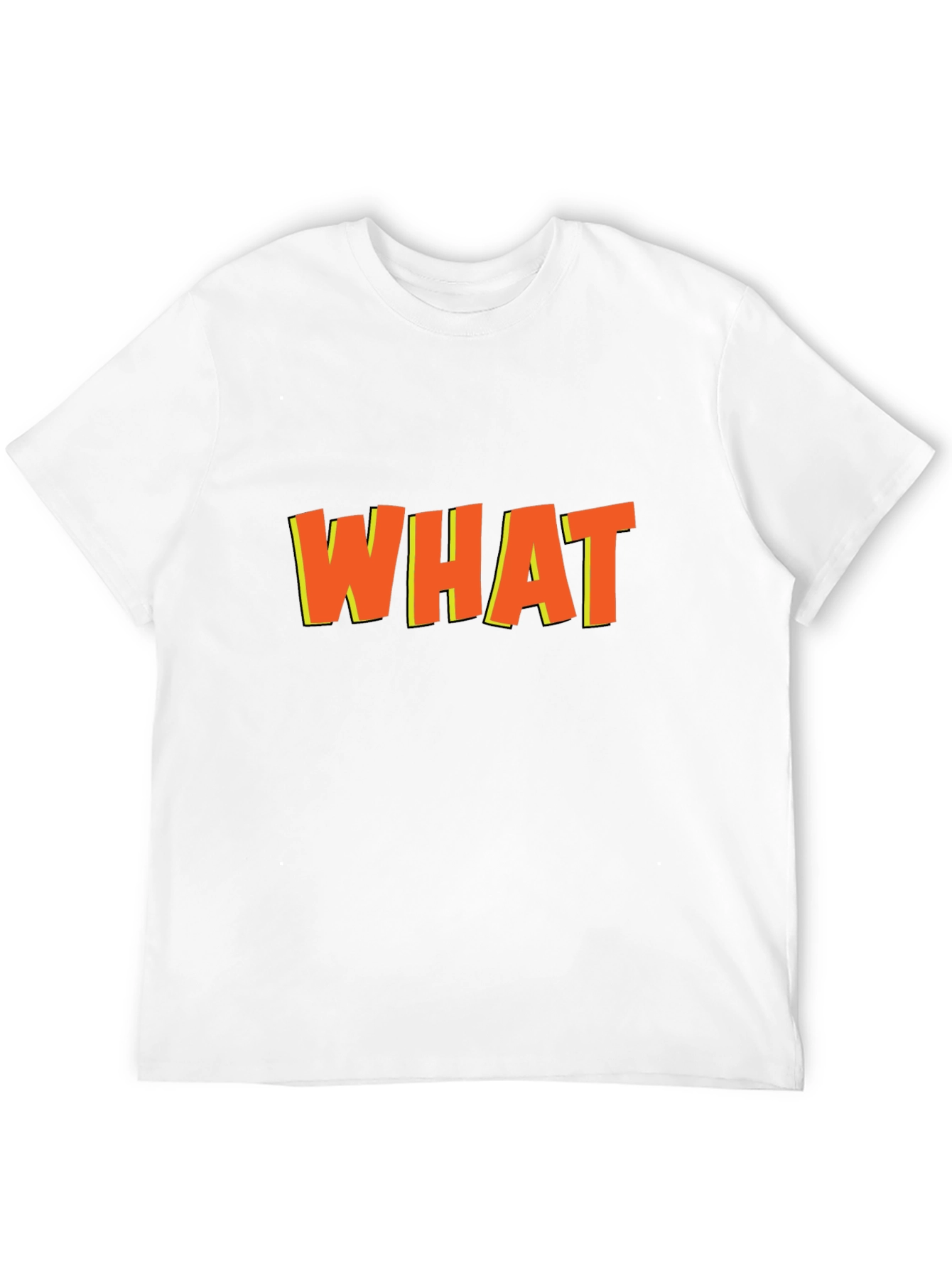 Bold WHAT Graphic Tee - Black Casual T-Shirt