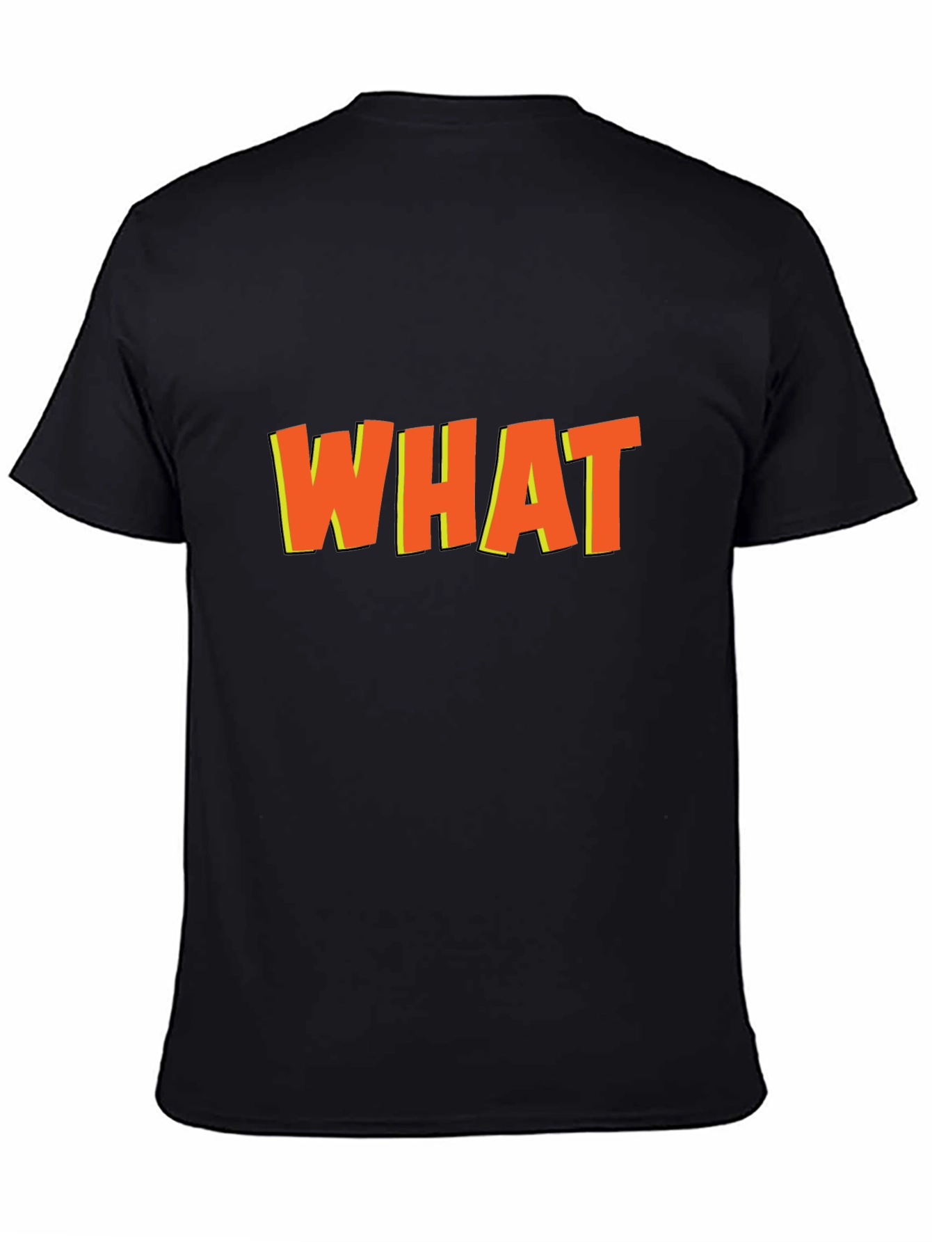Bold WHAT Graphic Tee - Black Casual T-Shirt