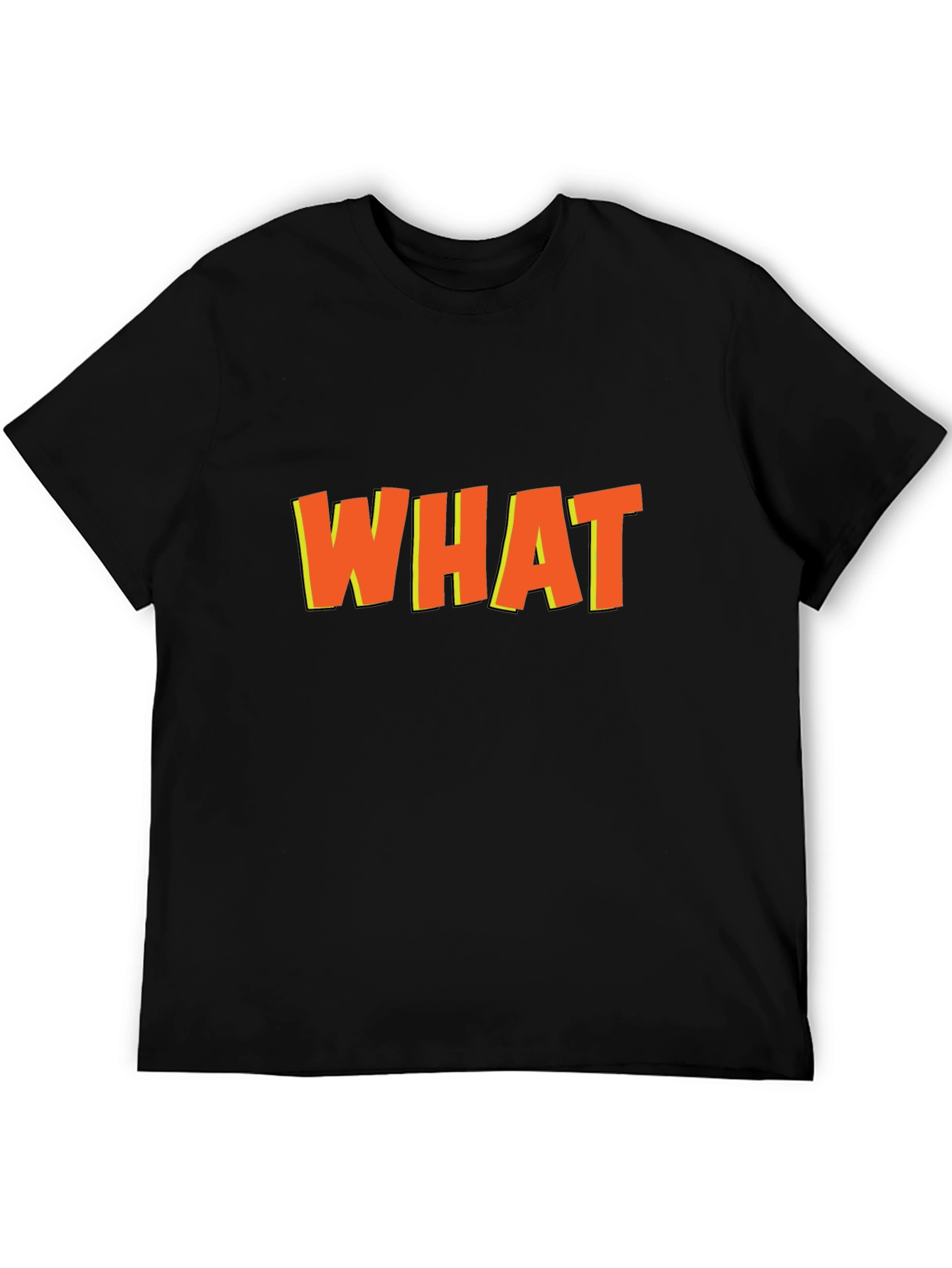 Bold WHAT Graphic Tee - Black Casual T-Shirt