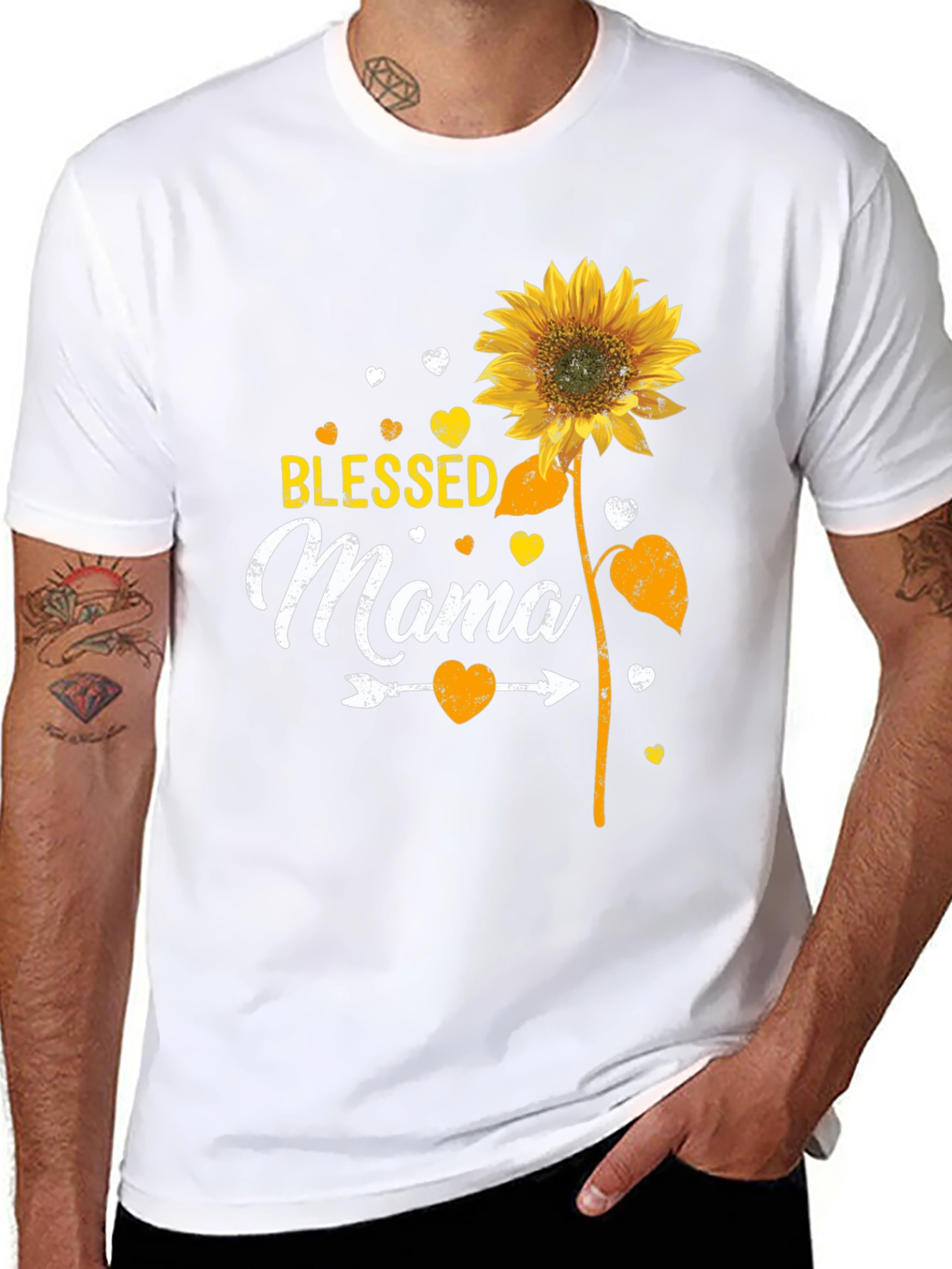Blessed Mama Sunflower Graphic Tee