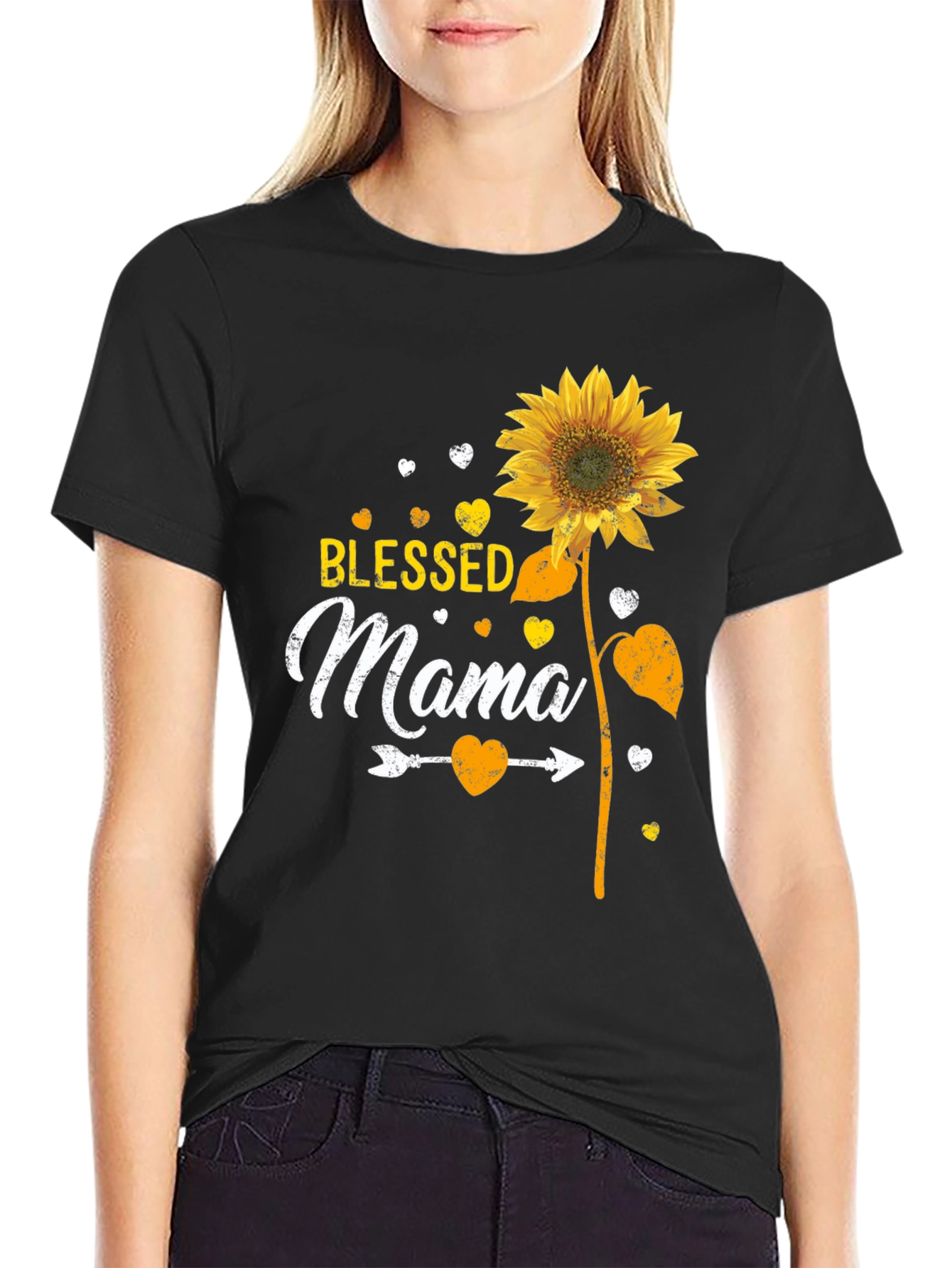 Blessed Mama Sunflower Graphic Tee