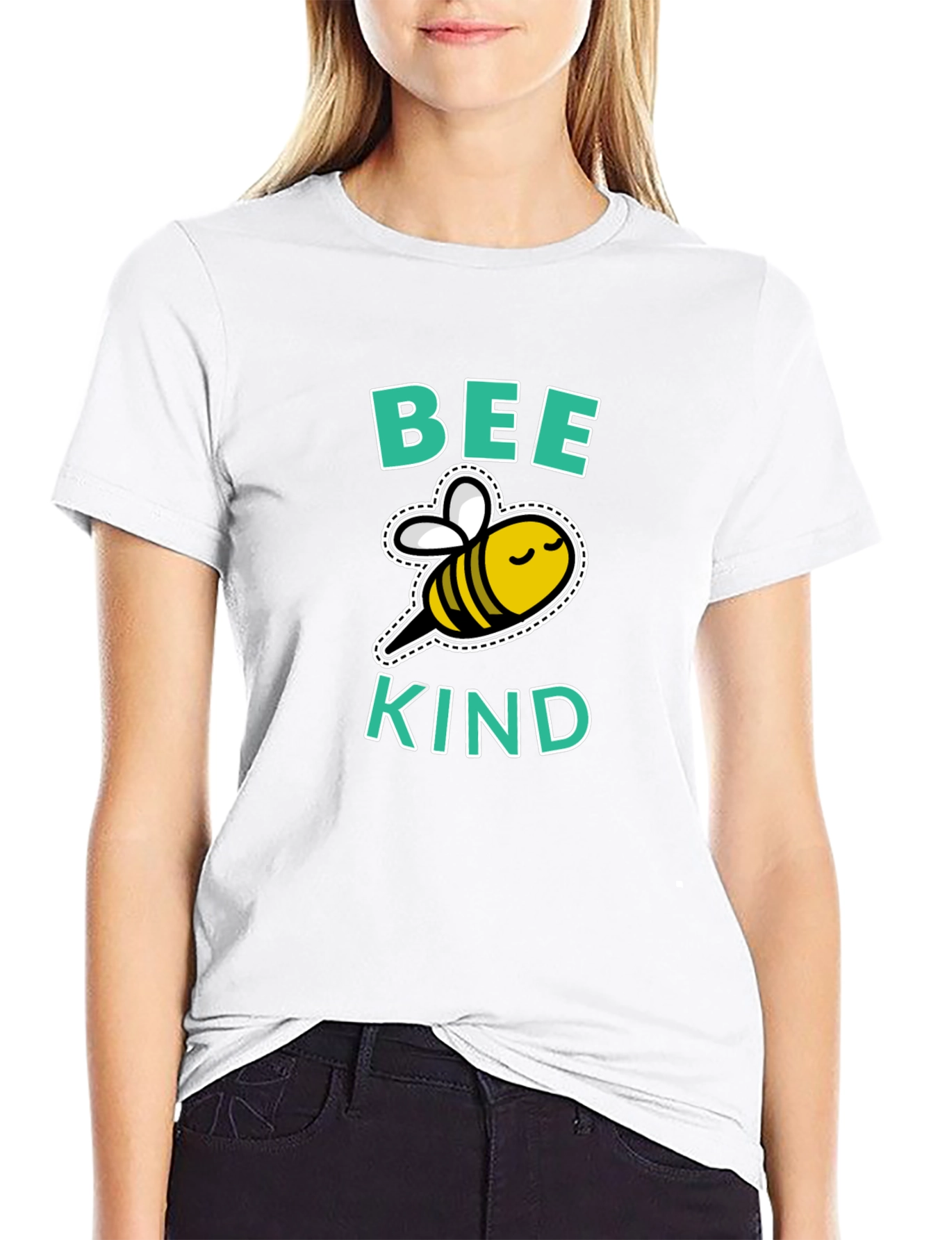 Bee Kind Graphic Tee - Black Cotton T-Shirt