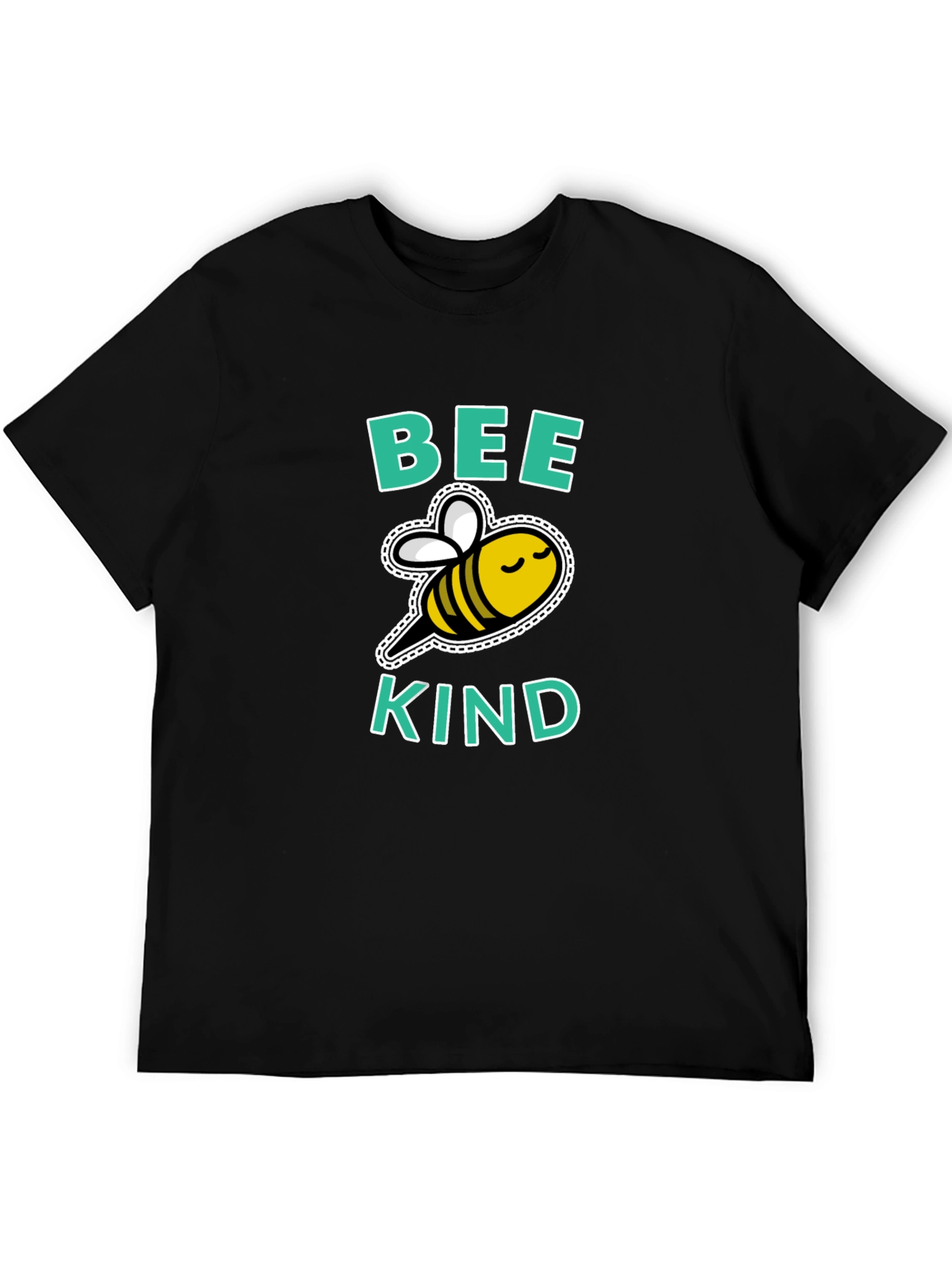 Bee Kind Graphic Tee - Black Cotton T-Shirt