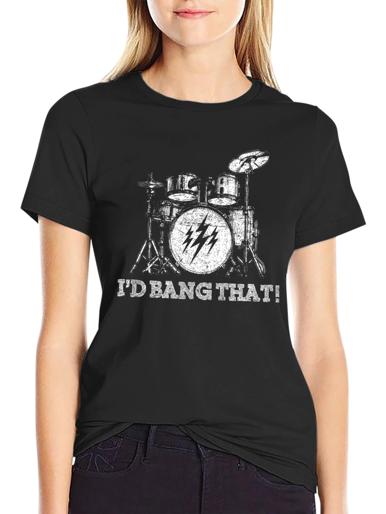 Id Bang That Drum Set Black T-Shirt