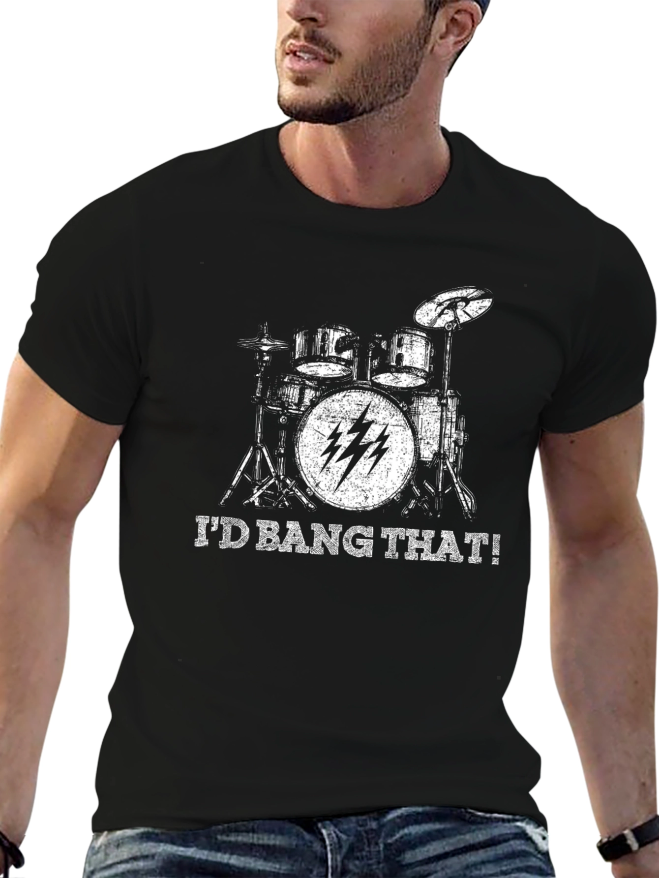 Id Bang That Drum Set Black T-Shirt
