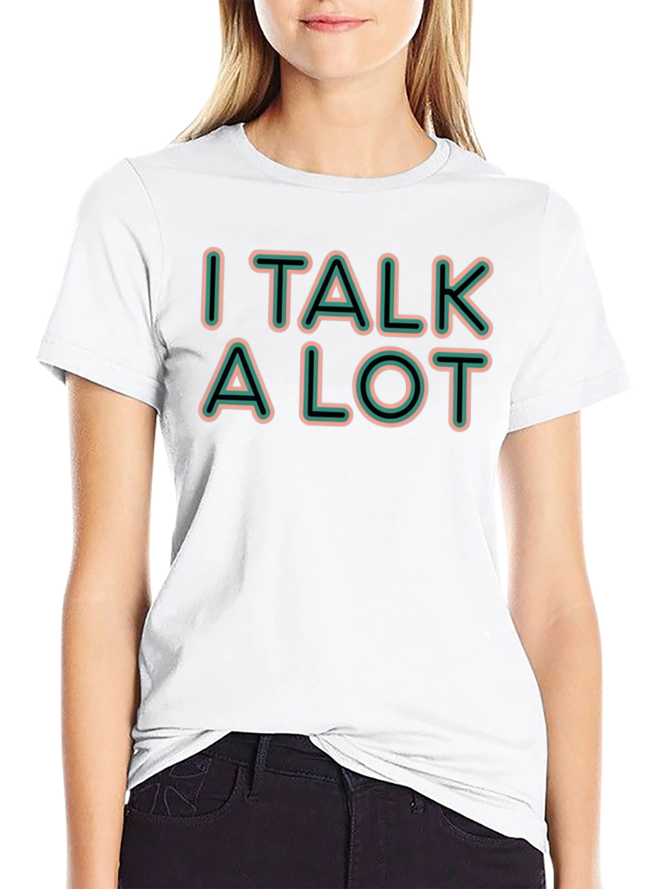 I Talk a Lot Black Graphic T-Shirt