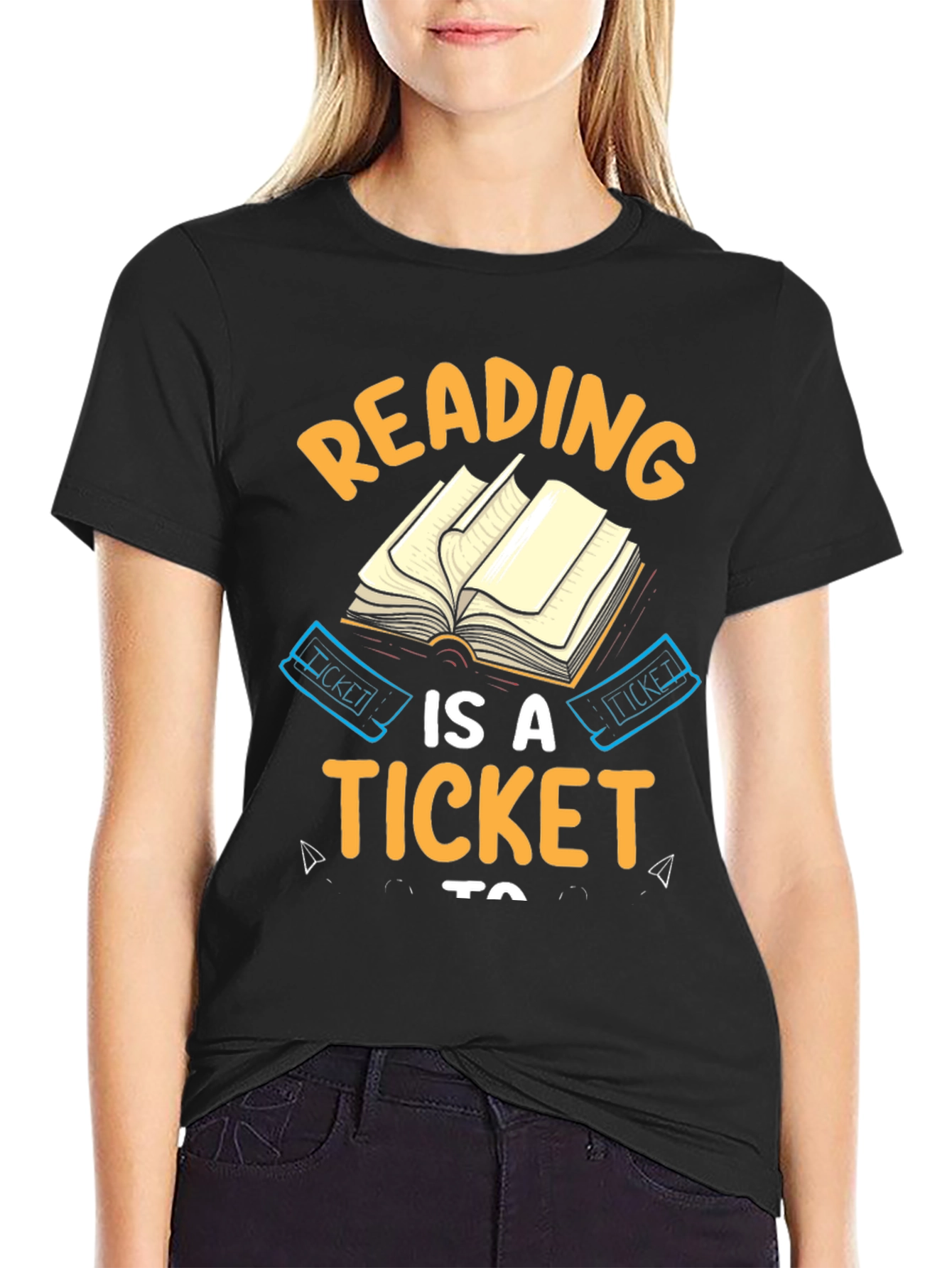 Reading is a Ticket Black Graphic Tee