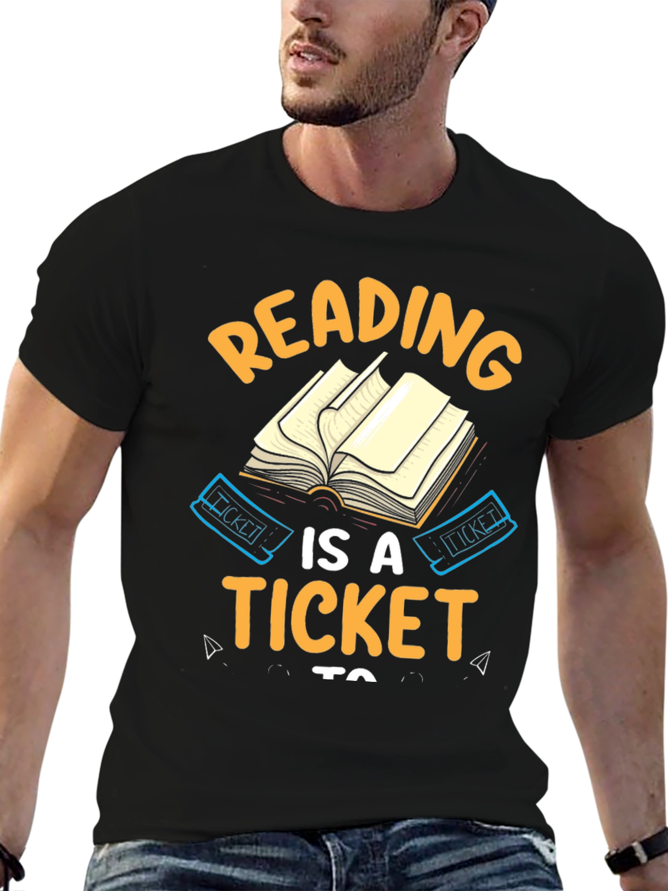 Reading is a Ticket Black Graphic Tee