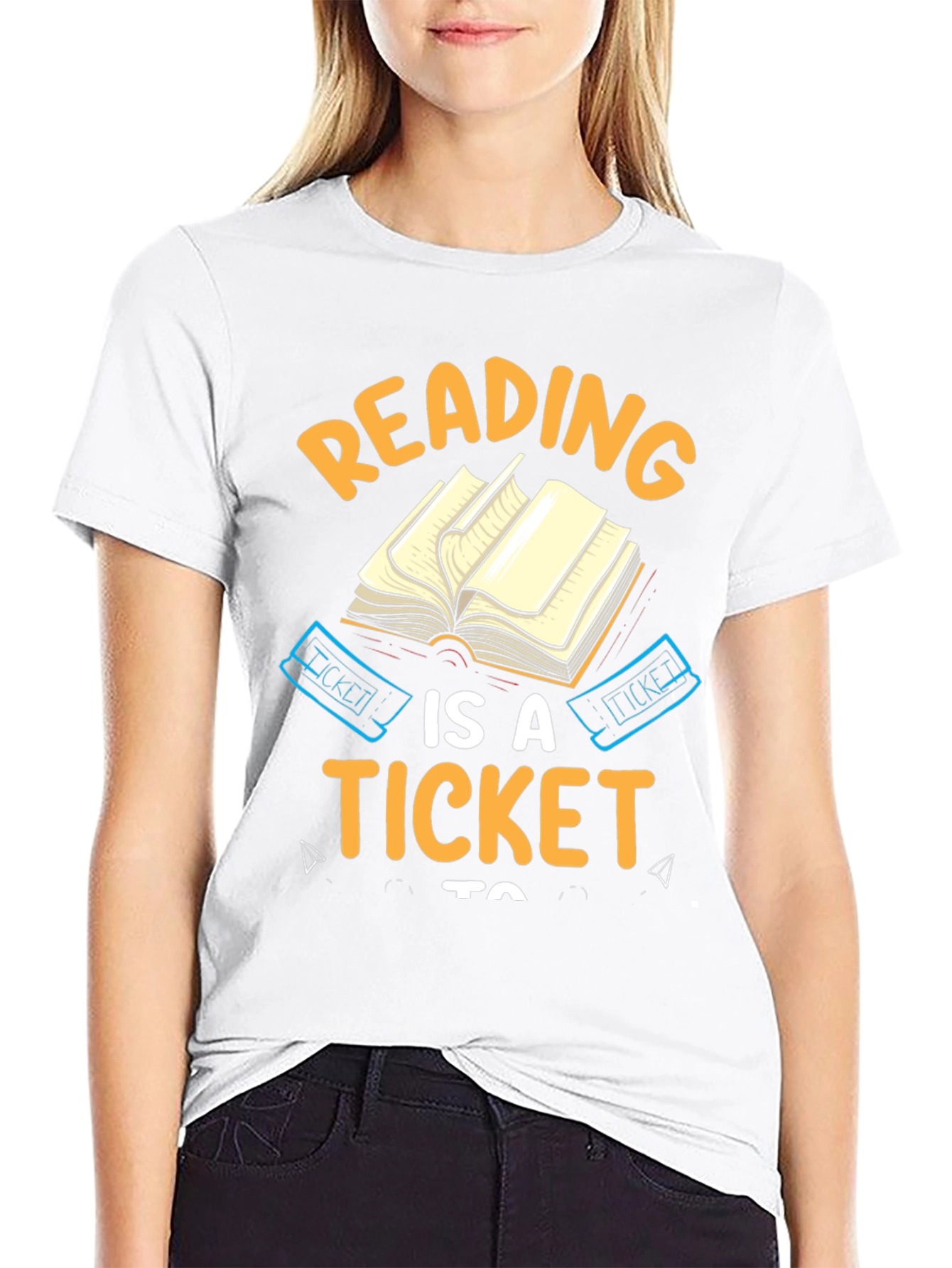 Reading is a Ticket Black Graphic Tee