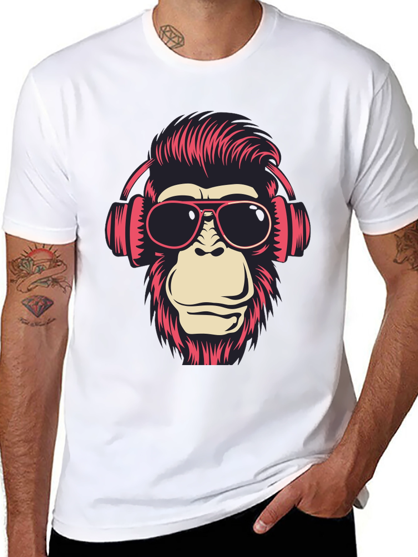 Cool Monkey Graphic T-Shirt - Black