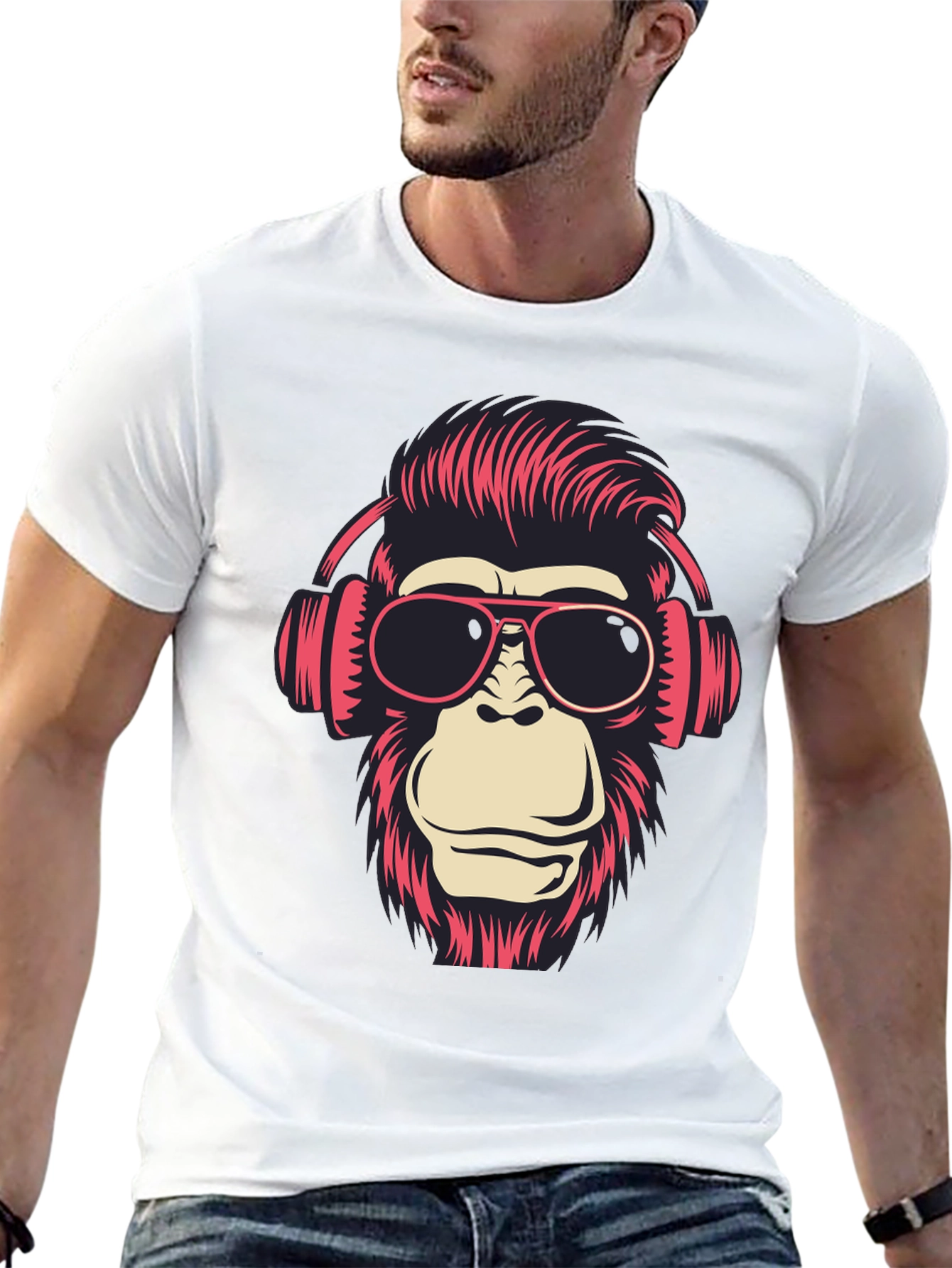 Cool Monkey Graphic T-Shirt - Black