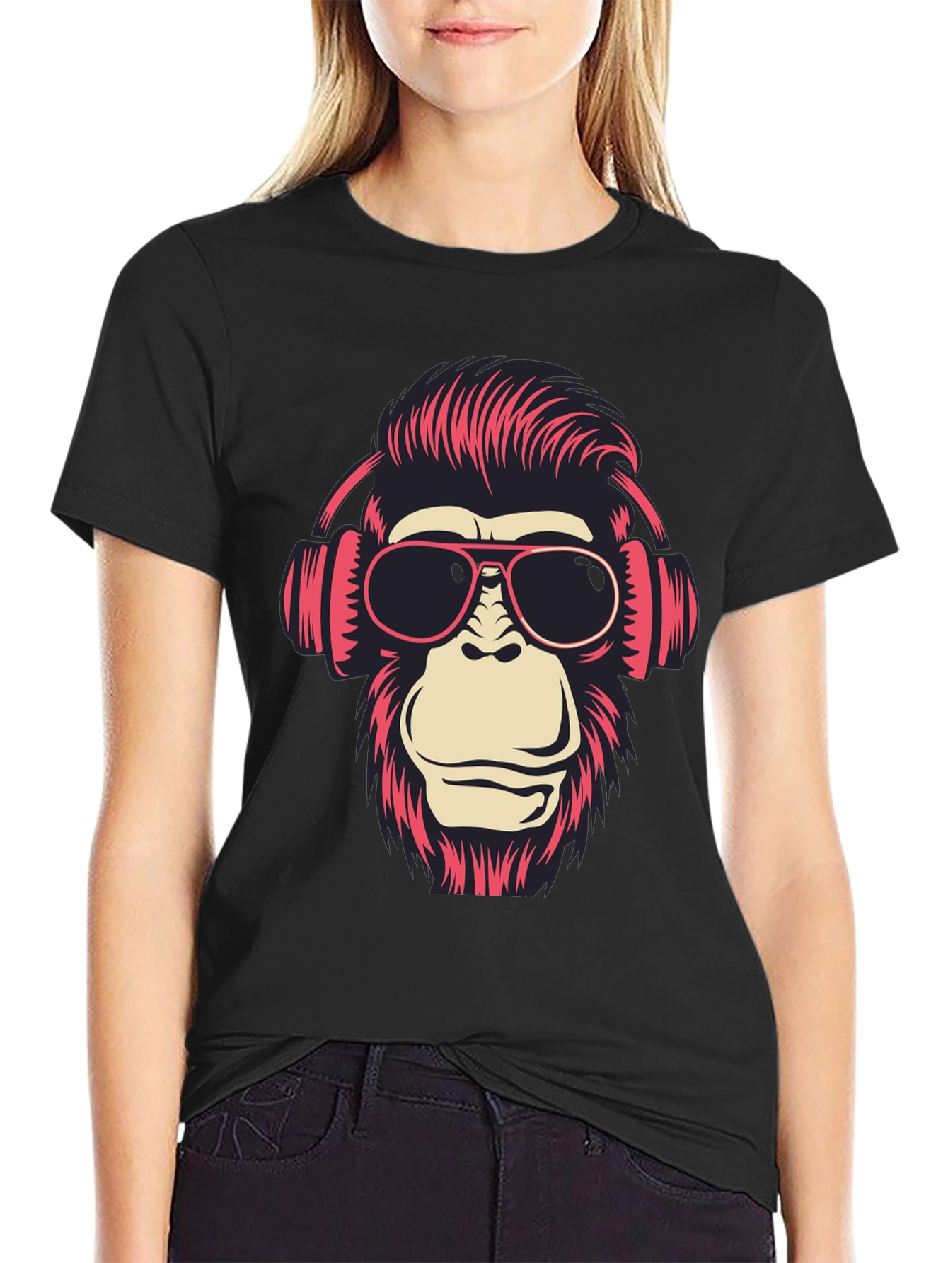 Cool Monkey Graphic T-Shirt - Black
