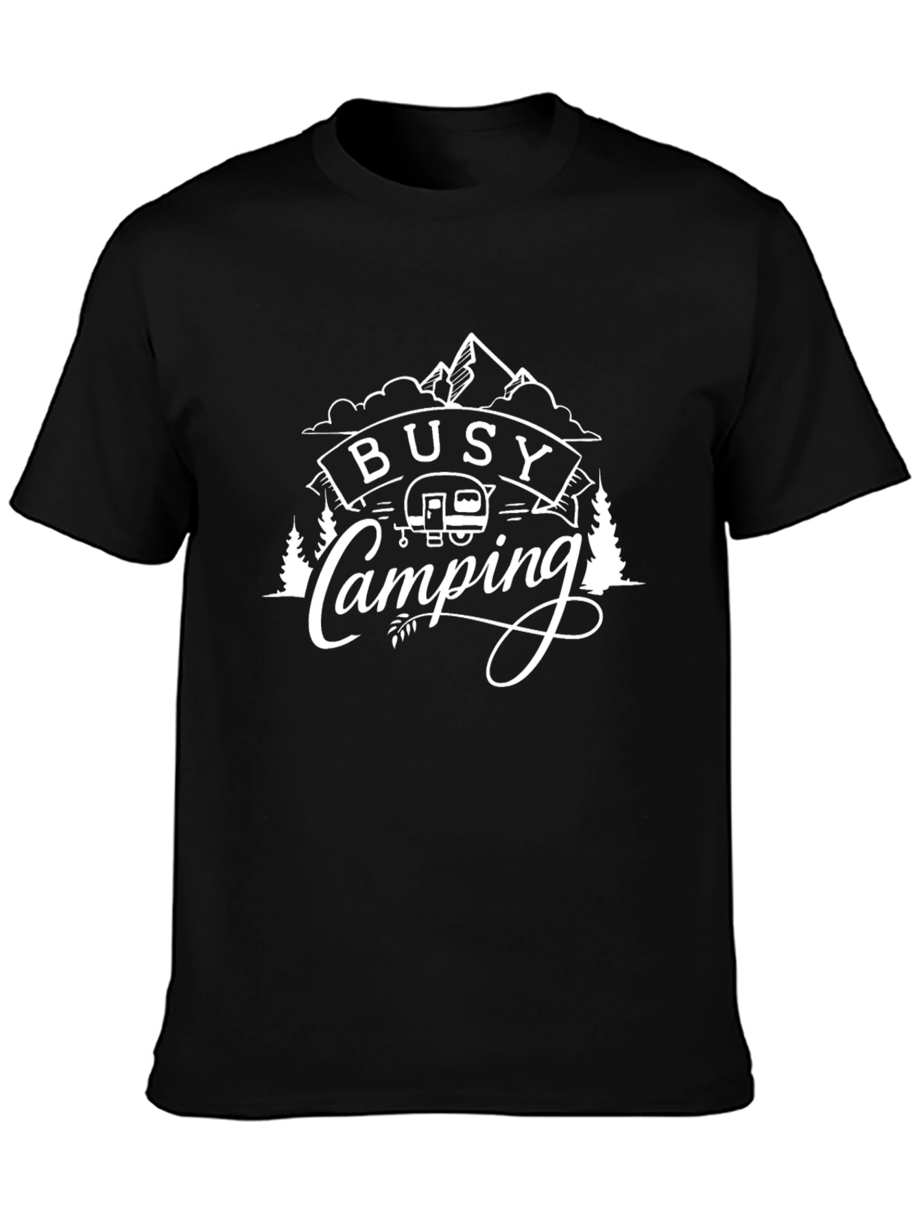 Busy Camping Black T-Shirt - Outdoor Adventure