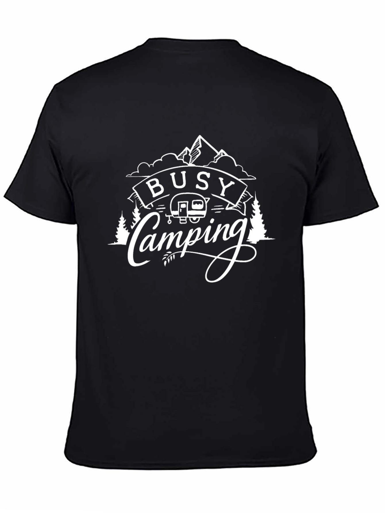 Busy Camping Black T-Shirt - Outdoor Adventure
