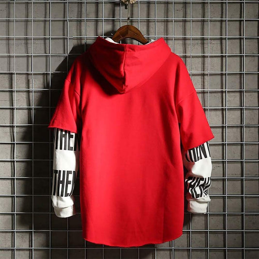 Hello MrLin Men's Techwear Hip Hop Hoodie Japanese Streetwear Patchwork Urban Jumper