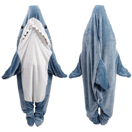 PALAY® Shark Blanket Pajamas for Women Men Adult Warm Fleece Blanket Soft Plush Wearable Blanket Hoodie Onesie Shark Sleeping Bag Party Halloween Costumes - (L, Suit for 155-168cm height, 40-57 kg)