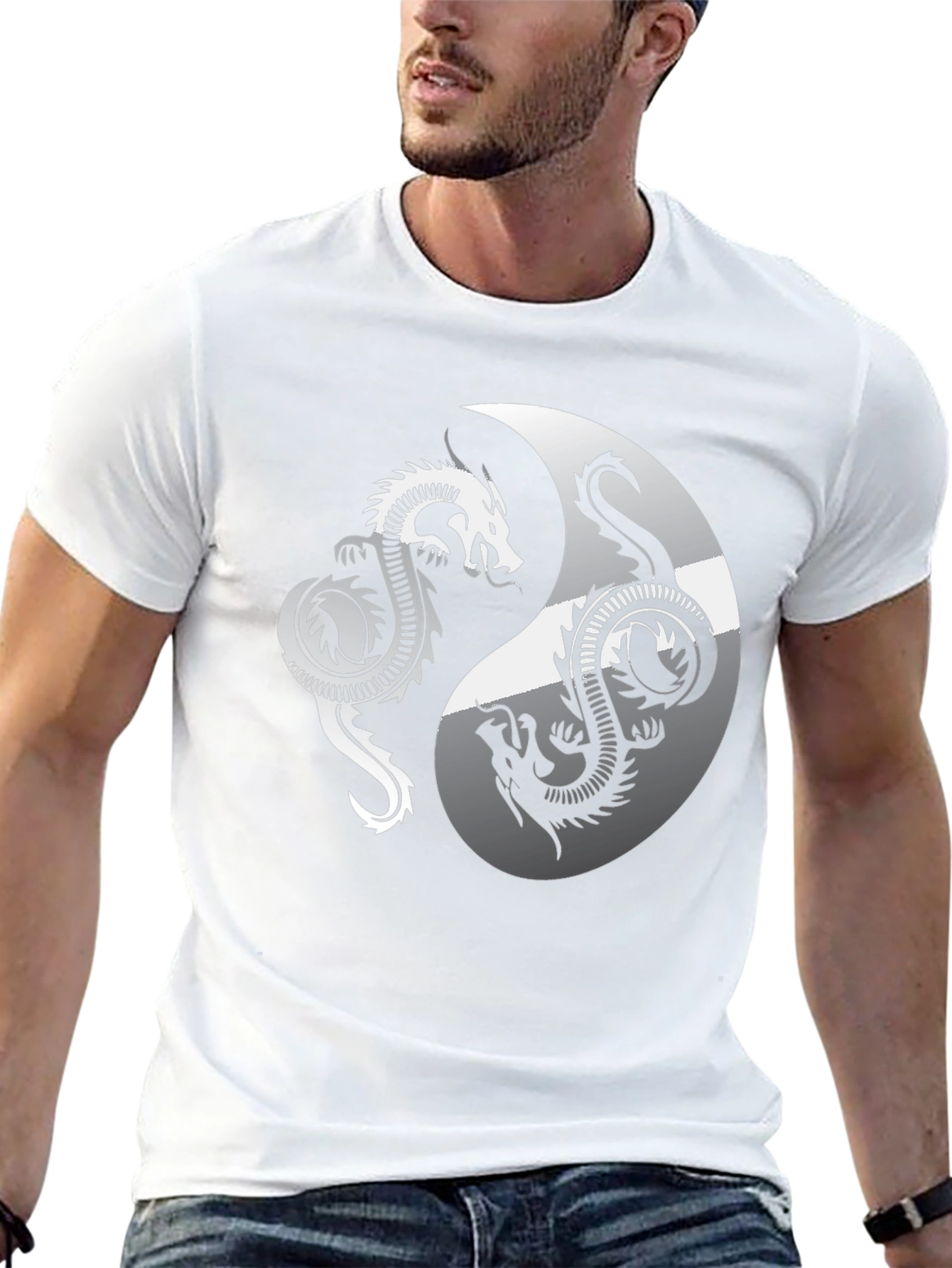 Yin Yang Dragon Graphic Tee - Balance & Style