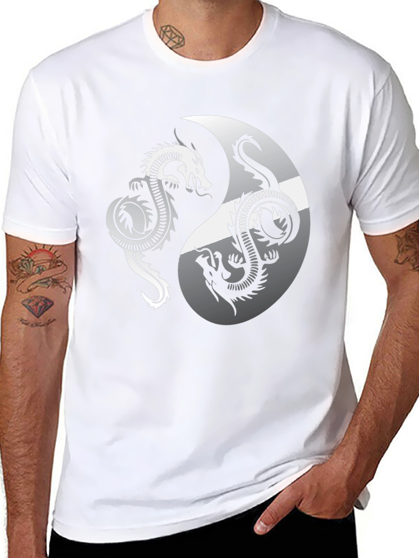 Yin Yang Dragon Graphic Tee - Balance & Style